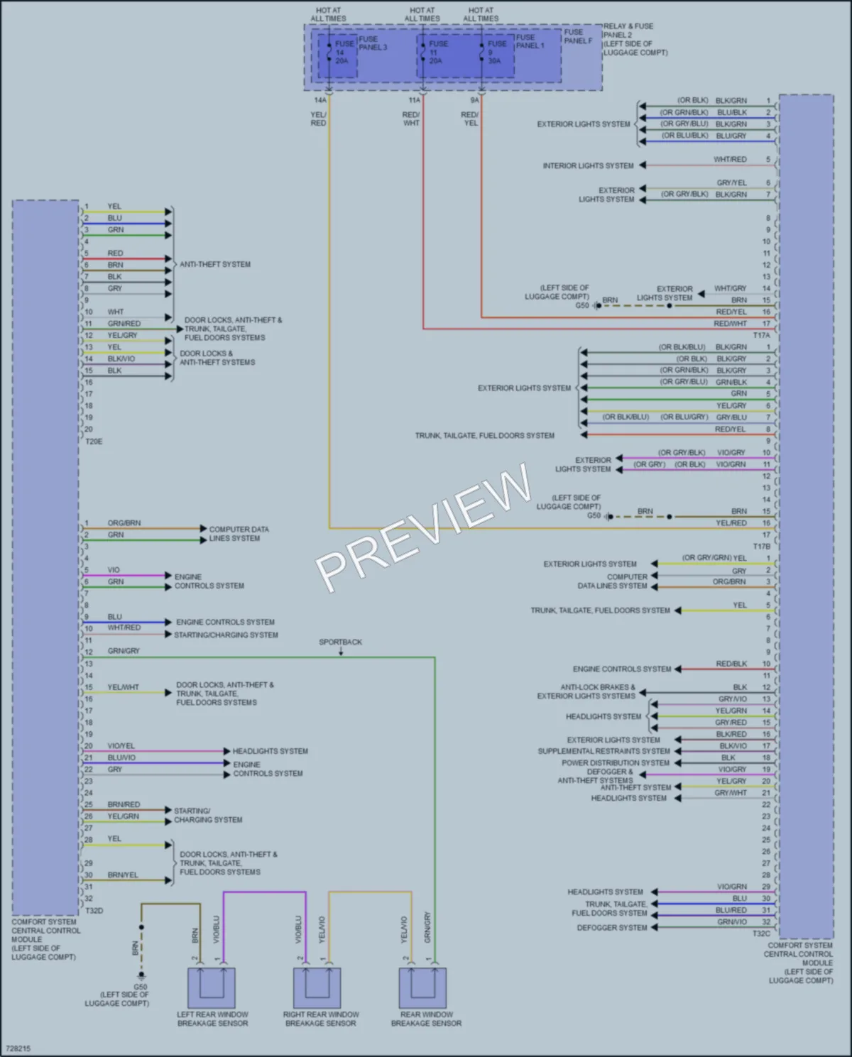 2020 Audi S5 Body Control Modules wiring diagram preview