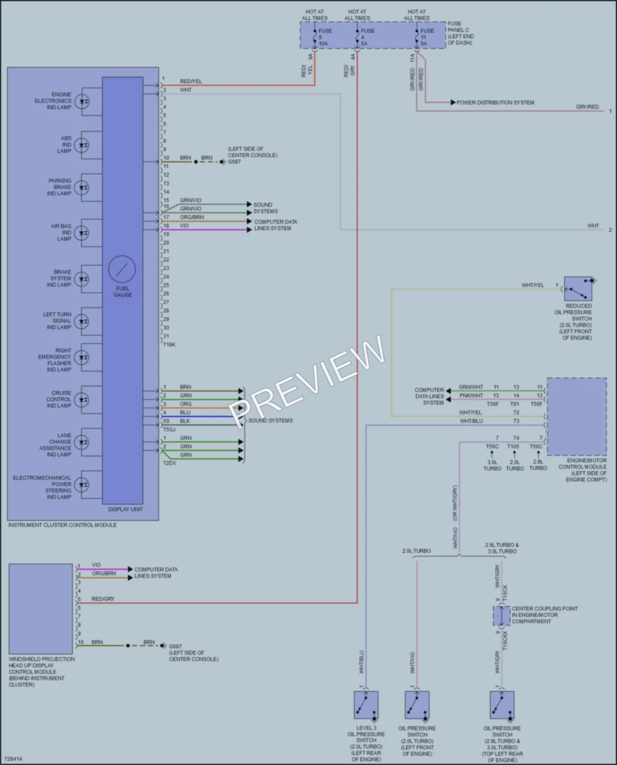 2020 Audi S5 Instrument Cluster wiring diagram preview