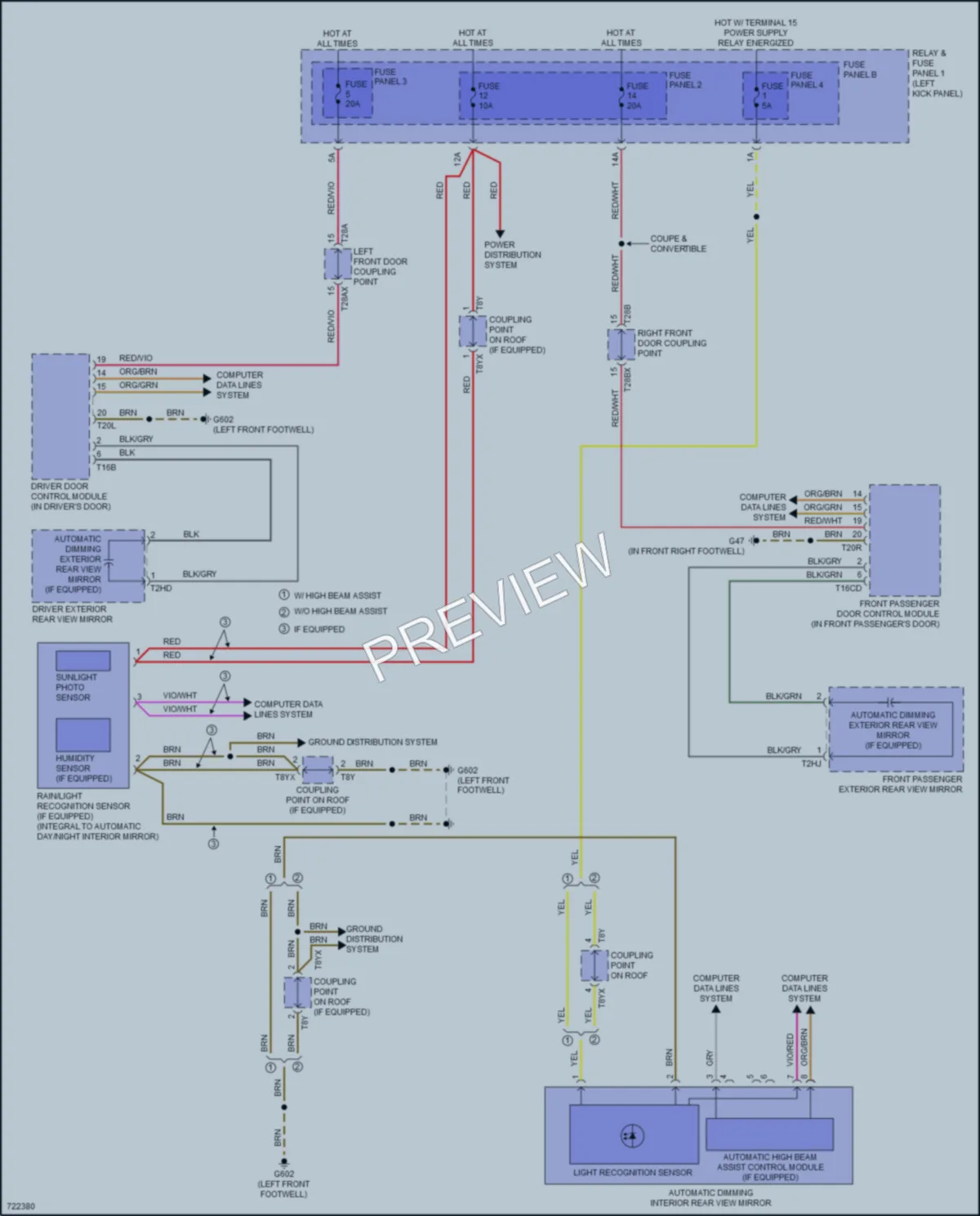 2020 Audi S5 Power Mirrors wiring diagram preview