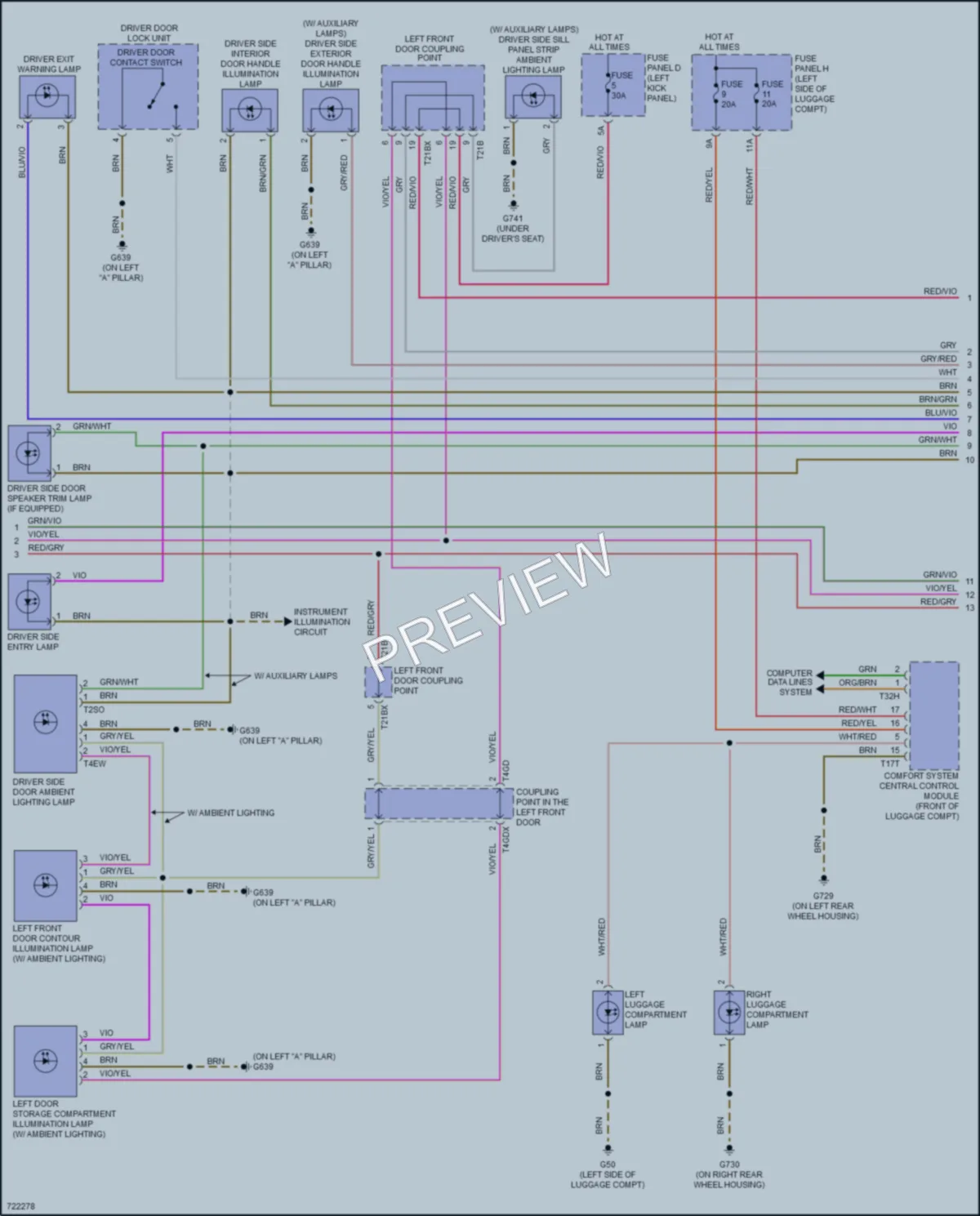 2020 Audi S6 Interior Lights wiring diagram preview