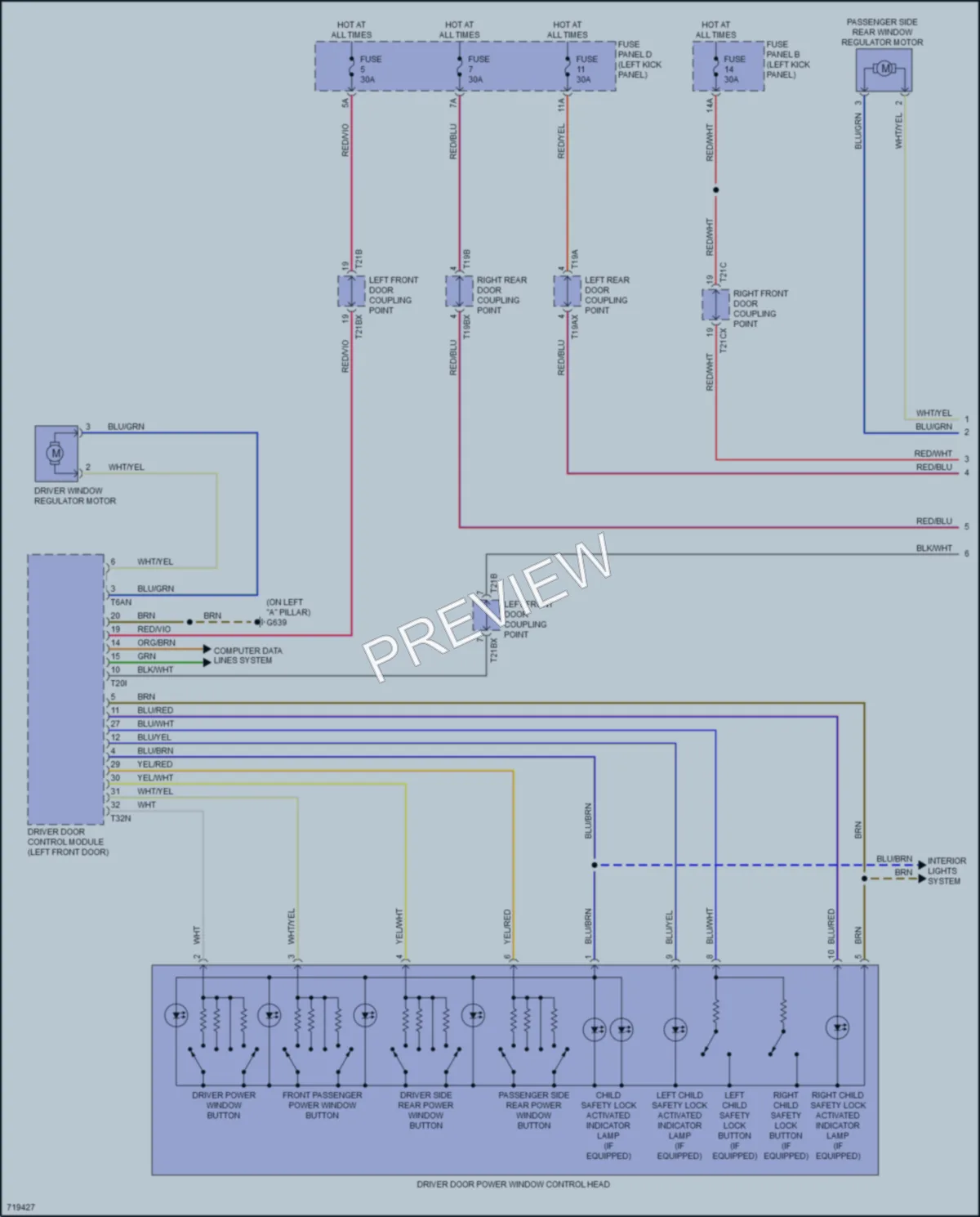 2020 Audi S6 Power Windows wiring diagram preview