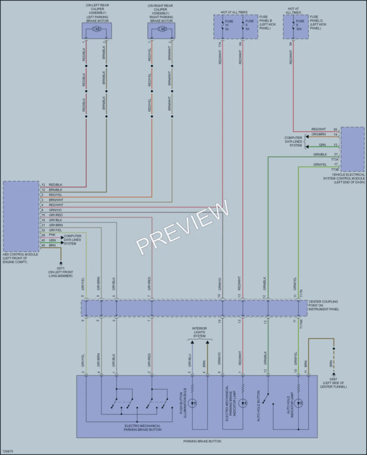 2020 Audi S6 Shift Interlock wiring diagram preview