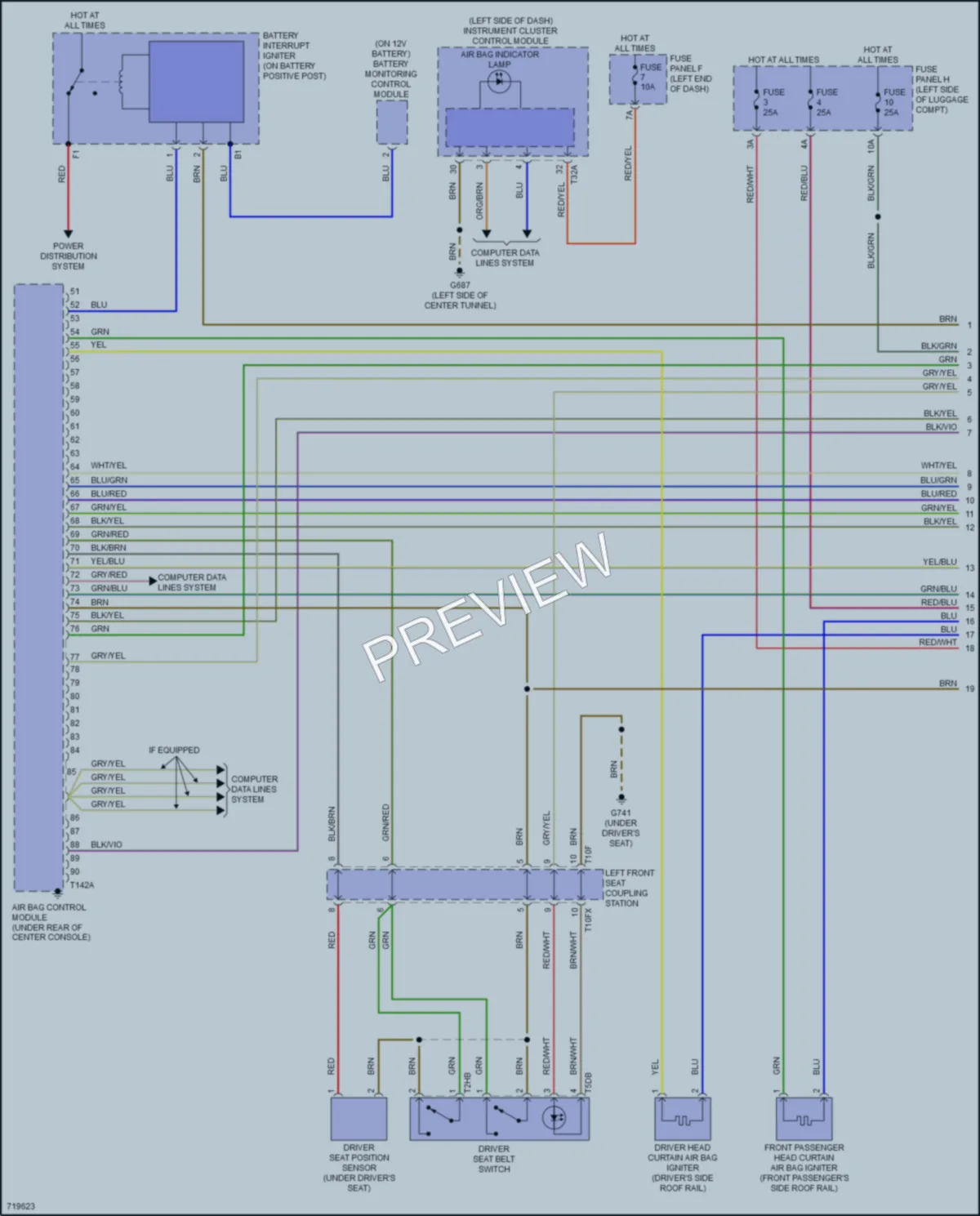 2020 Audi S7 Supplemental Restraints wiring diagram preview