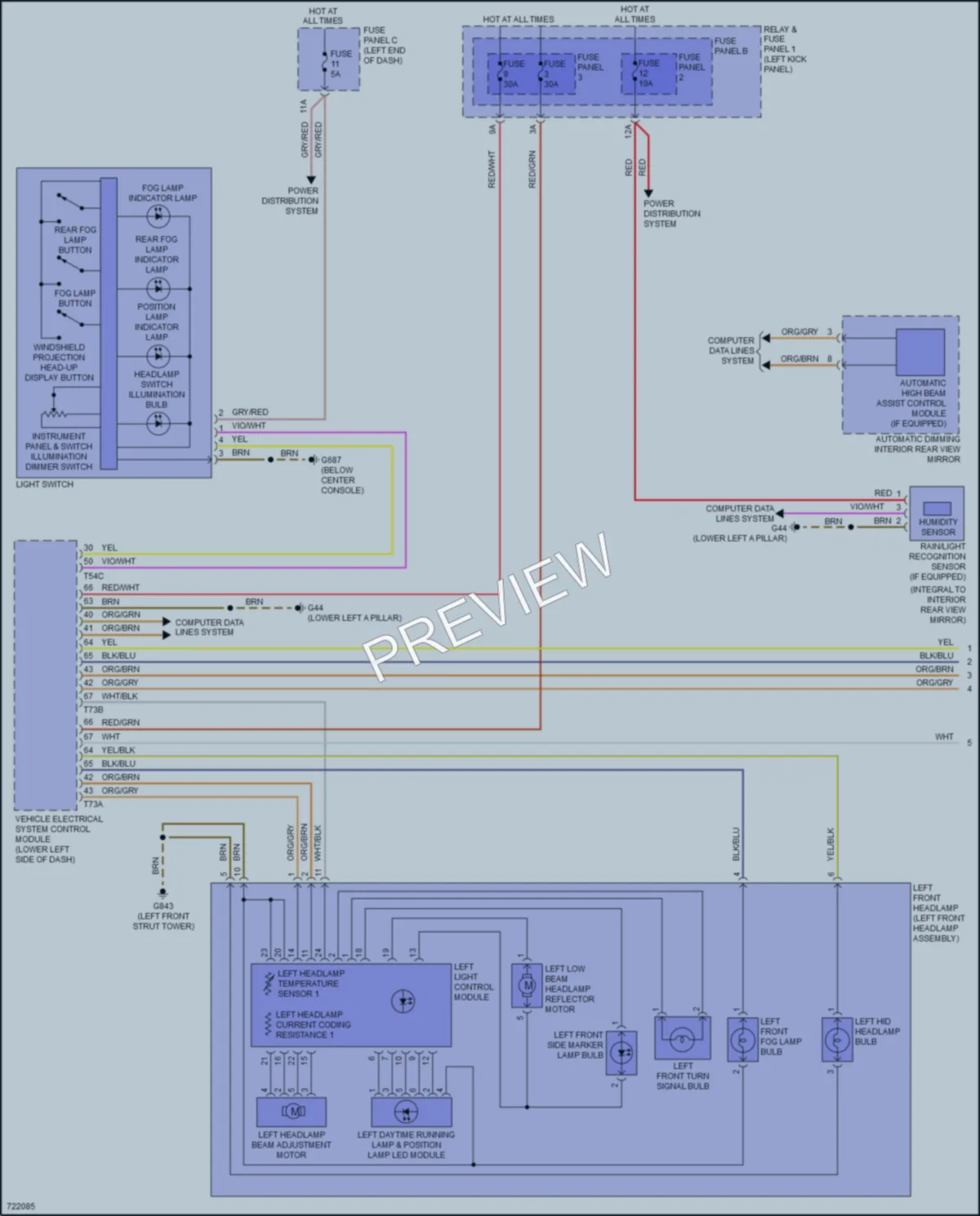 2020 Audi SQ5 Headlights wiring diagram preview
