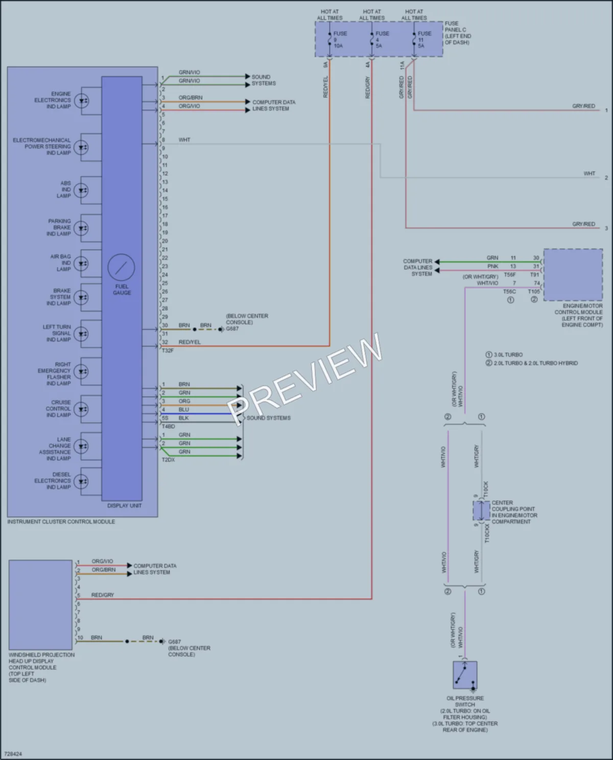 2020 Audi SQ5 Instrument Cluster wiring diagram preview