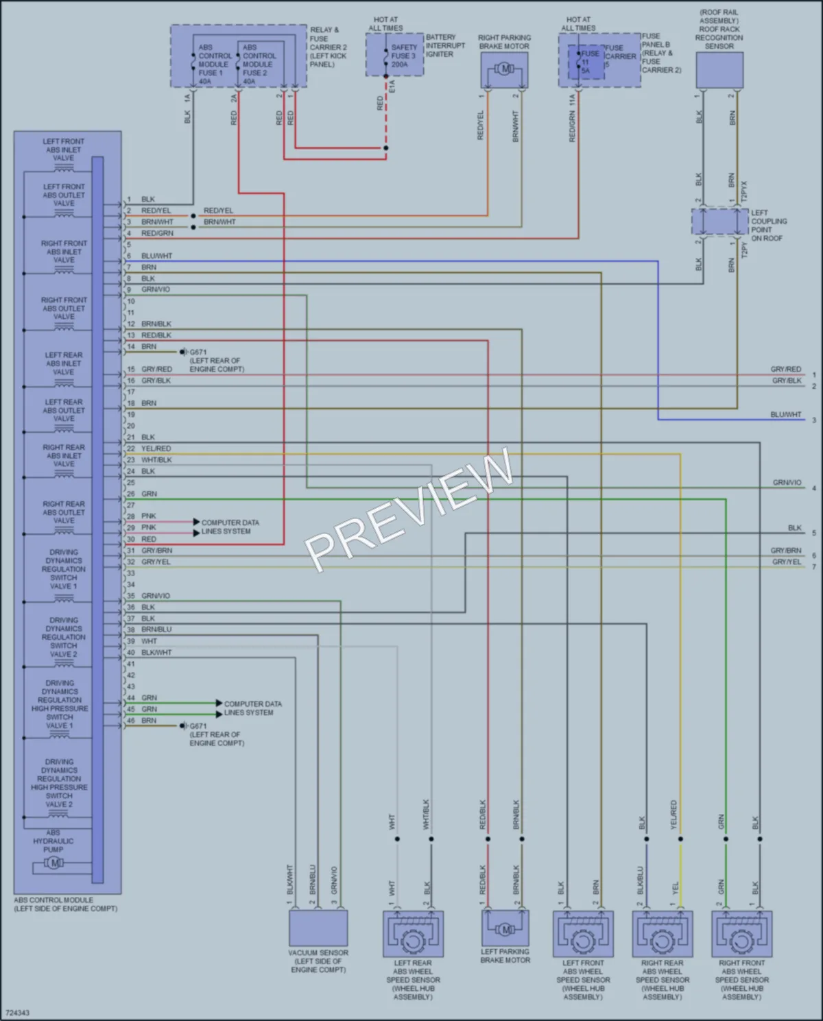 2020 Audi SQ7 Anti Lock Brakes wiring diagram preview