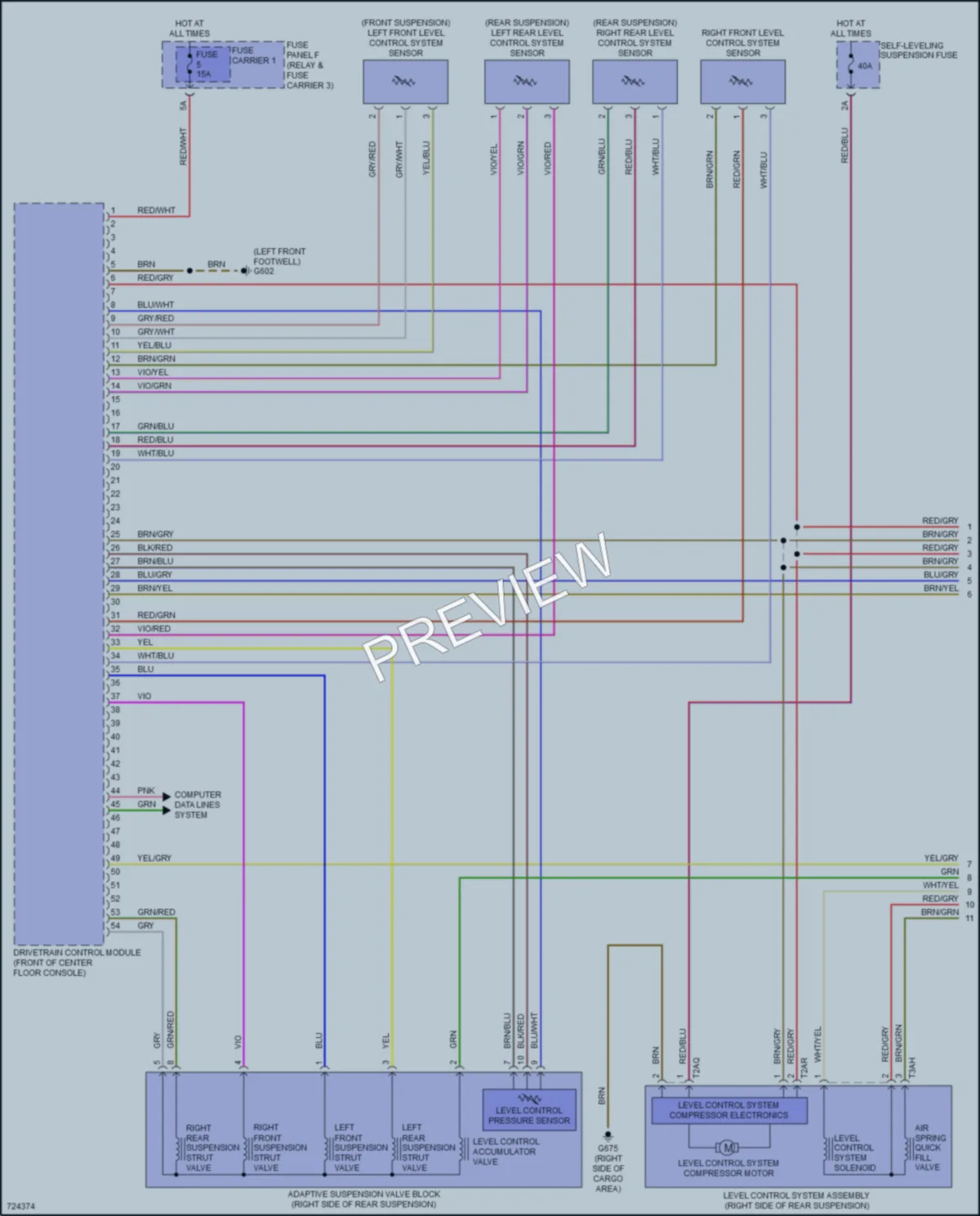2020 Audi SQ7 Electronic Suspension wiring diagram preview