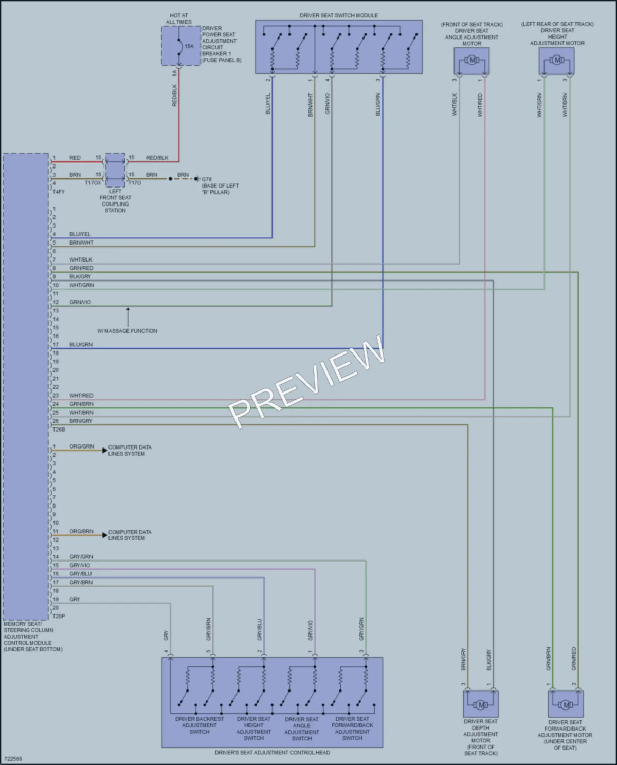 2020 Audi SQ7 Memory Systems wiring diagram preview