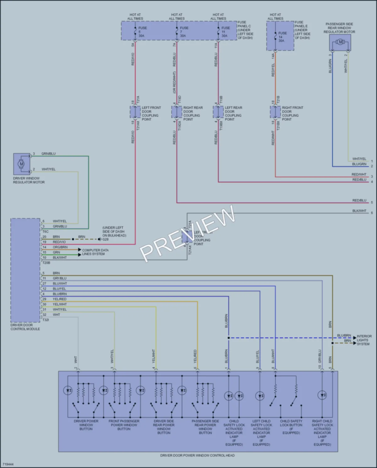 2020 Audi SQ8 Power Windows wiring diagram preview