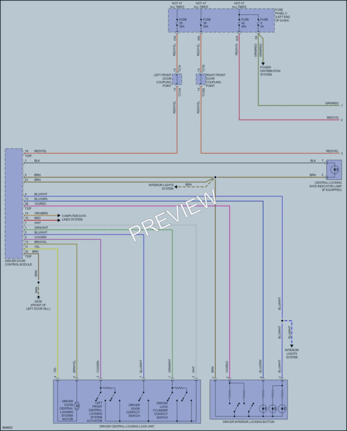 2020 Audi TT Power Door Locks wiring diagram preview