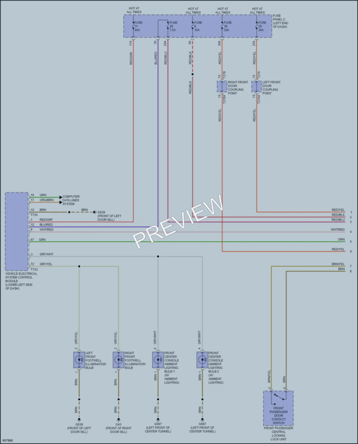 2020 Audi TTRS Interior Lights wiring diagram preview