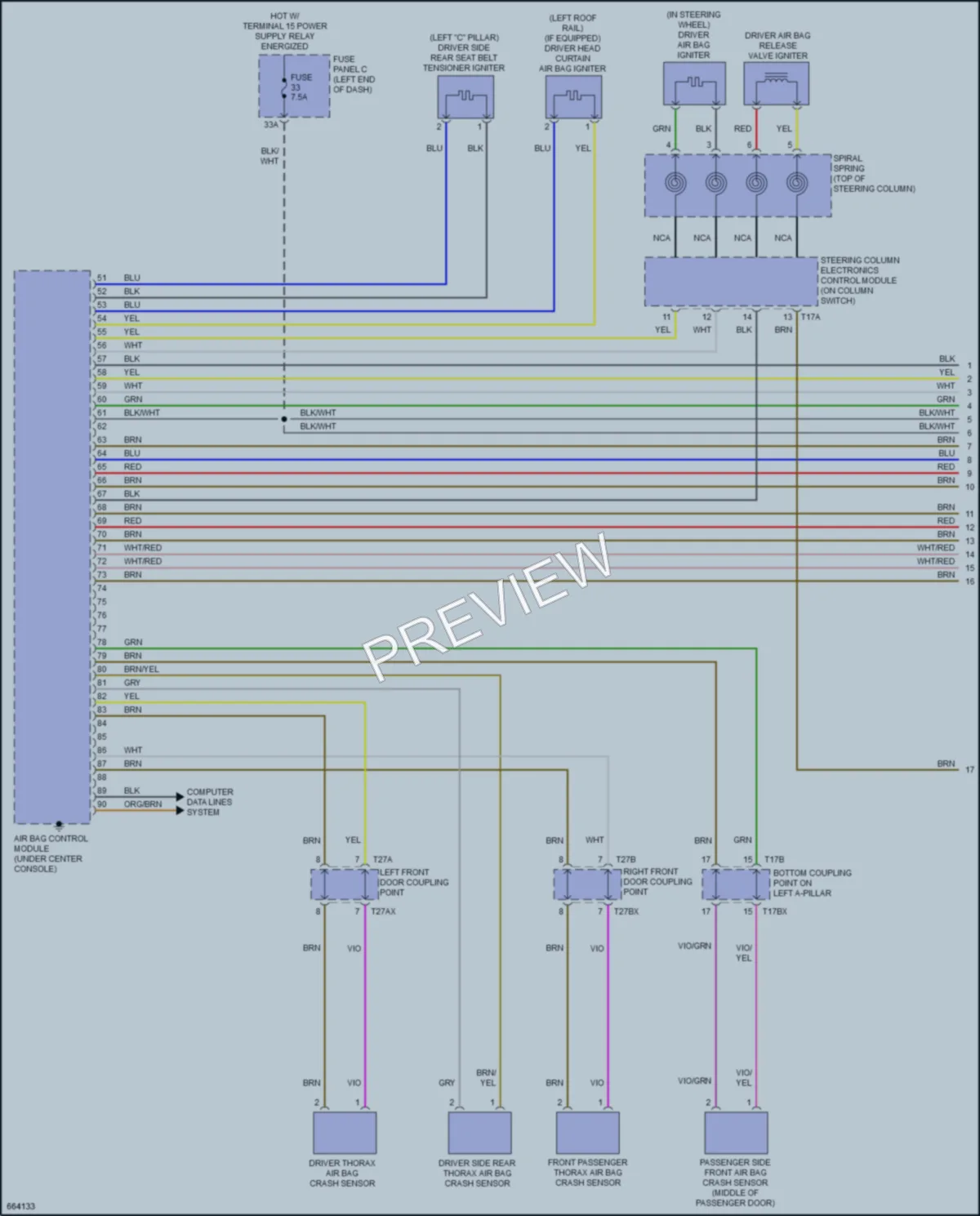 2020 Audi TTRS Supplemental Restraints wiring diagram preview