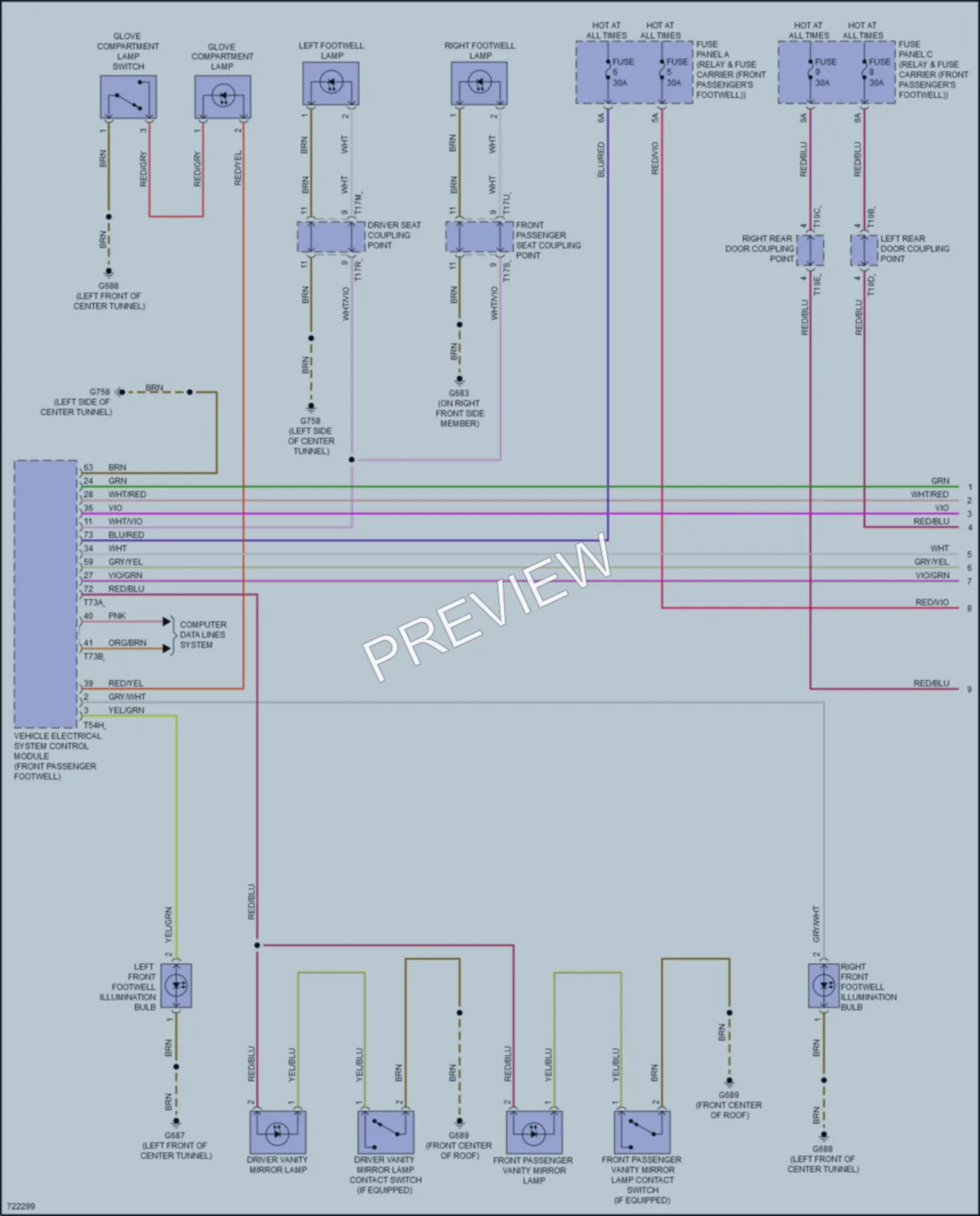 2020 Audi etronSportback Interior Lights wiring diagram preview