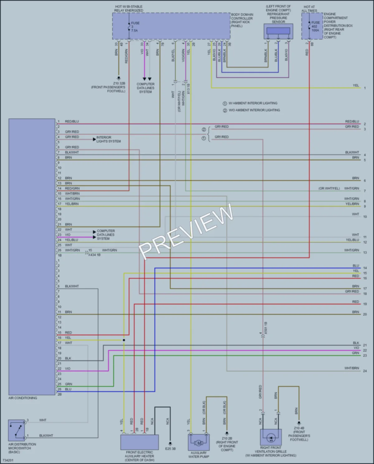 2020 BMW 330i Air Conditioning wiring diagram preview