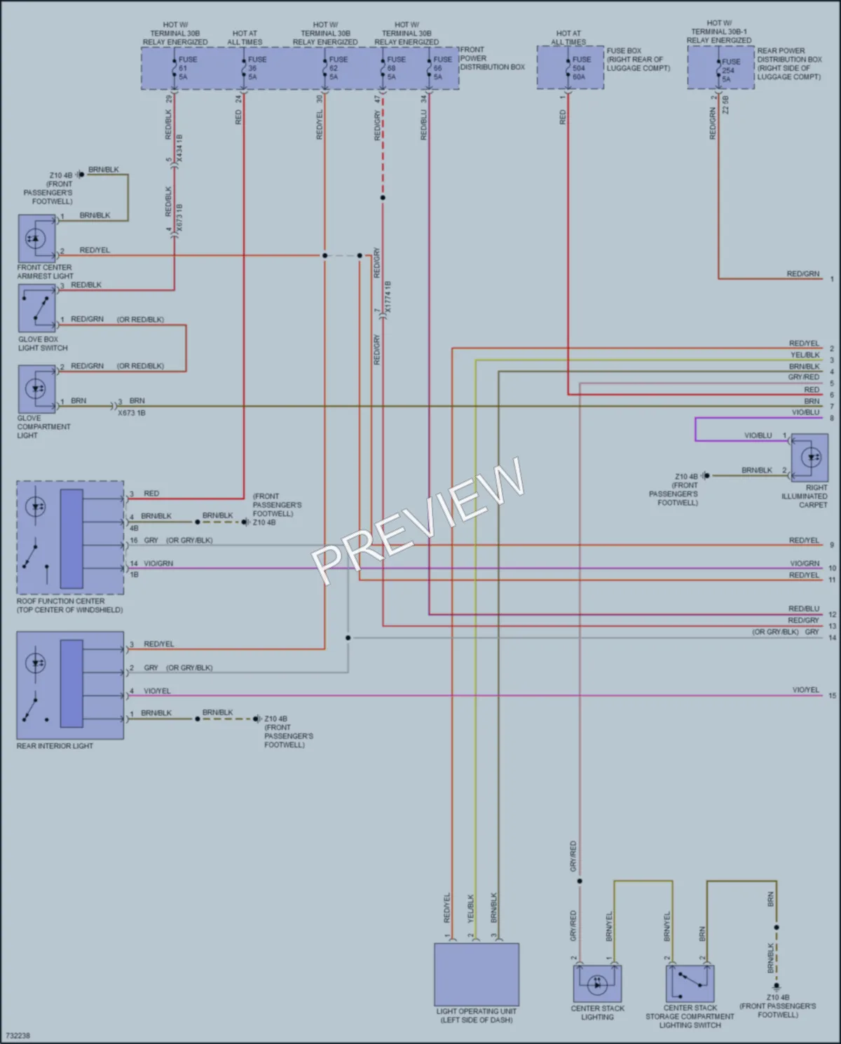 2020 BMW 330i Interior Lights wiring diagram preview