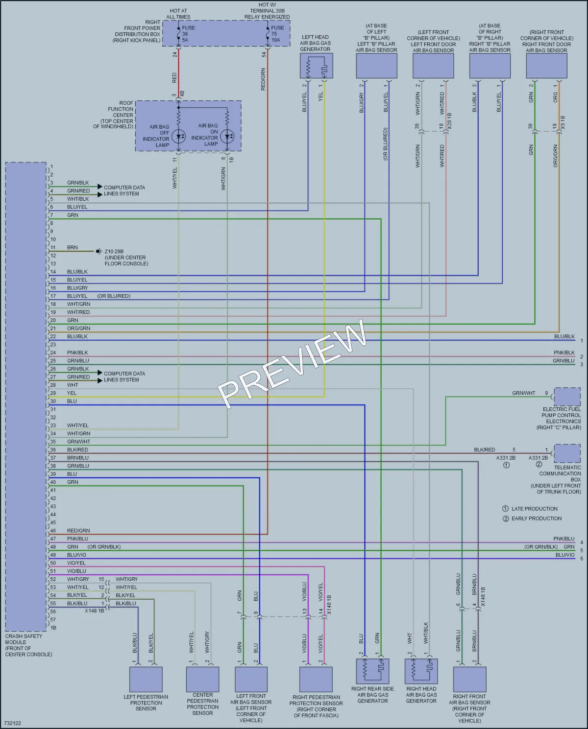 2020 BMW 330i Supplemental Restraints wiring diagram preview