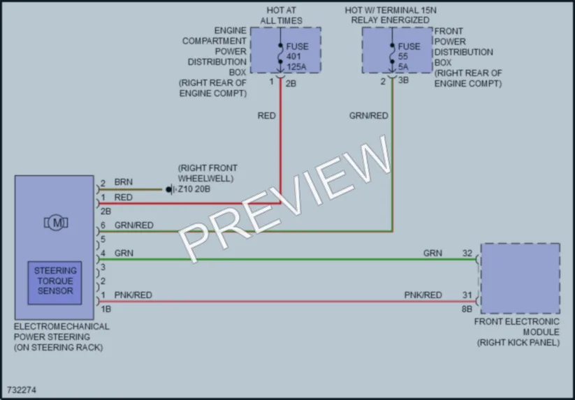 2020 BMW 430i Electronic Power Steering wiring diagram preview
