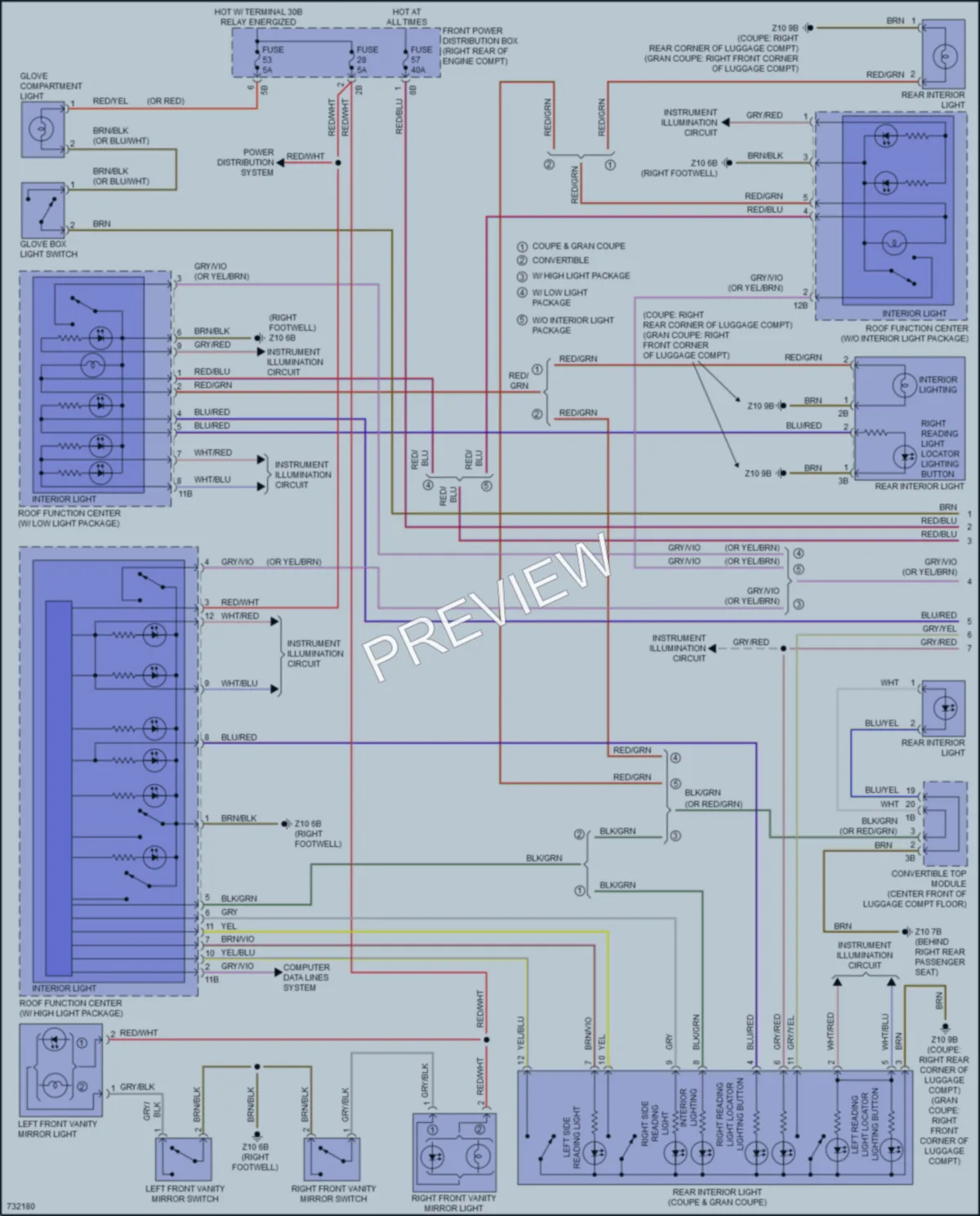 2020 BMW 430iGranCoupe Interior Lights wiring diagram preview