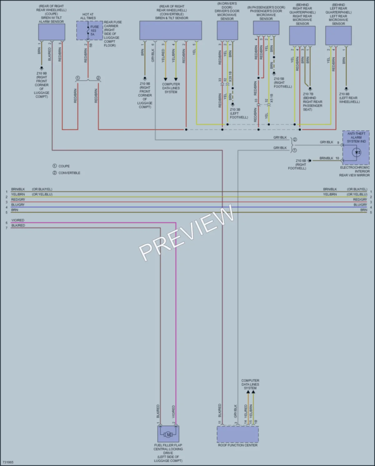 2020 BMW 440i Anti Theft wiring diagram preview