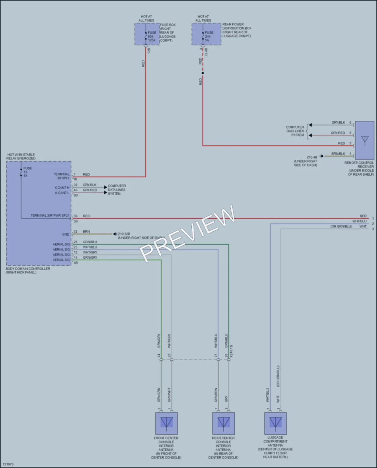 2020 BMW 540i Anti Theft wiring diagram preview