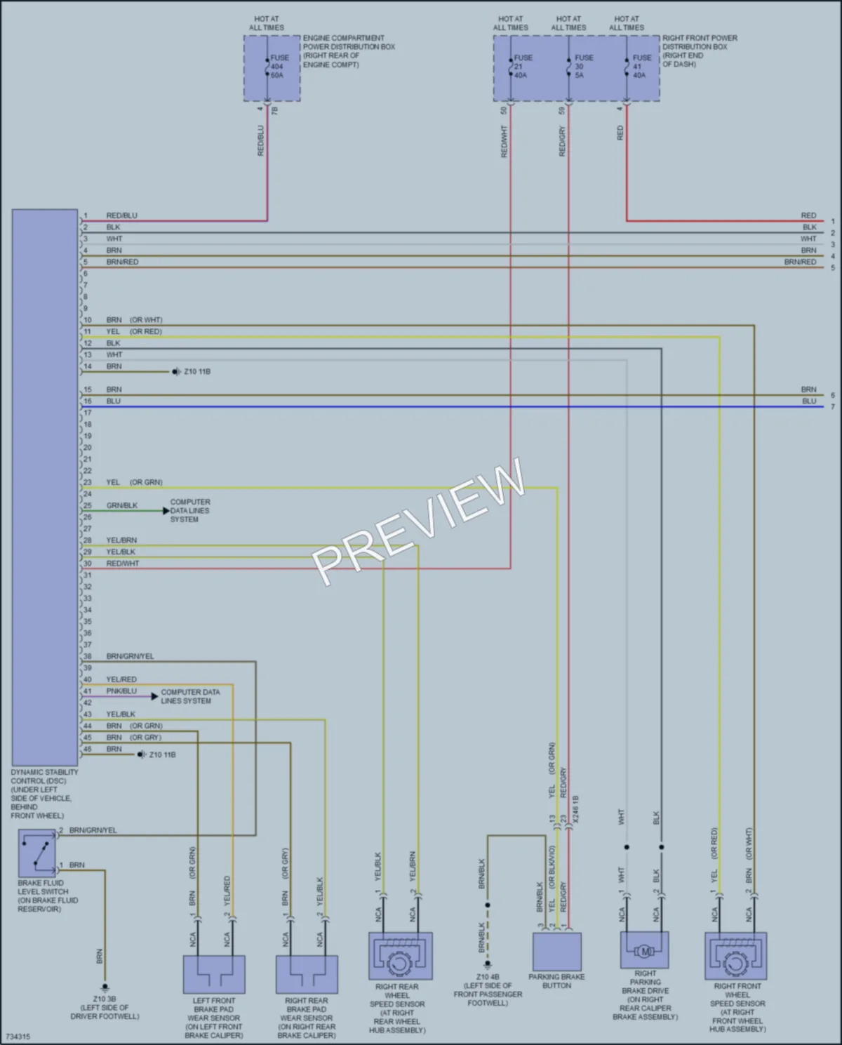 2020 BMW 740i Anti Lock Brakes wiring diagram preview