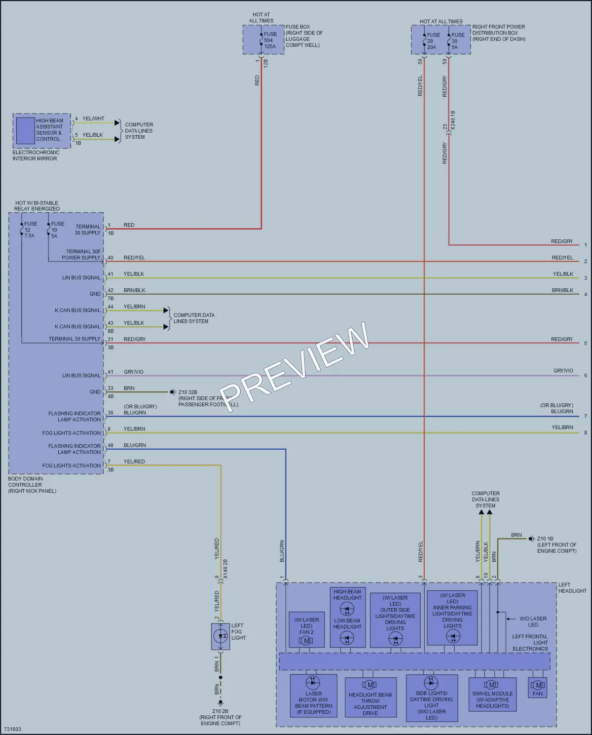 2020 BMW 740i Headlights wiring diagram preview