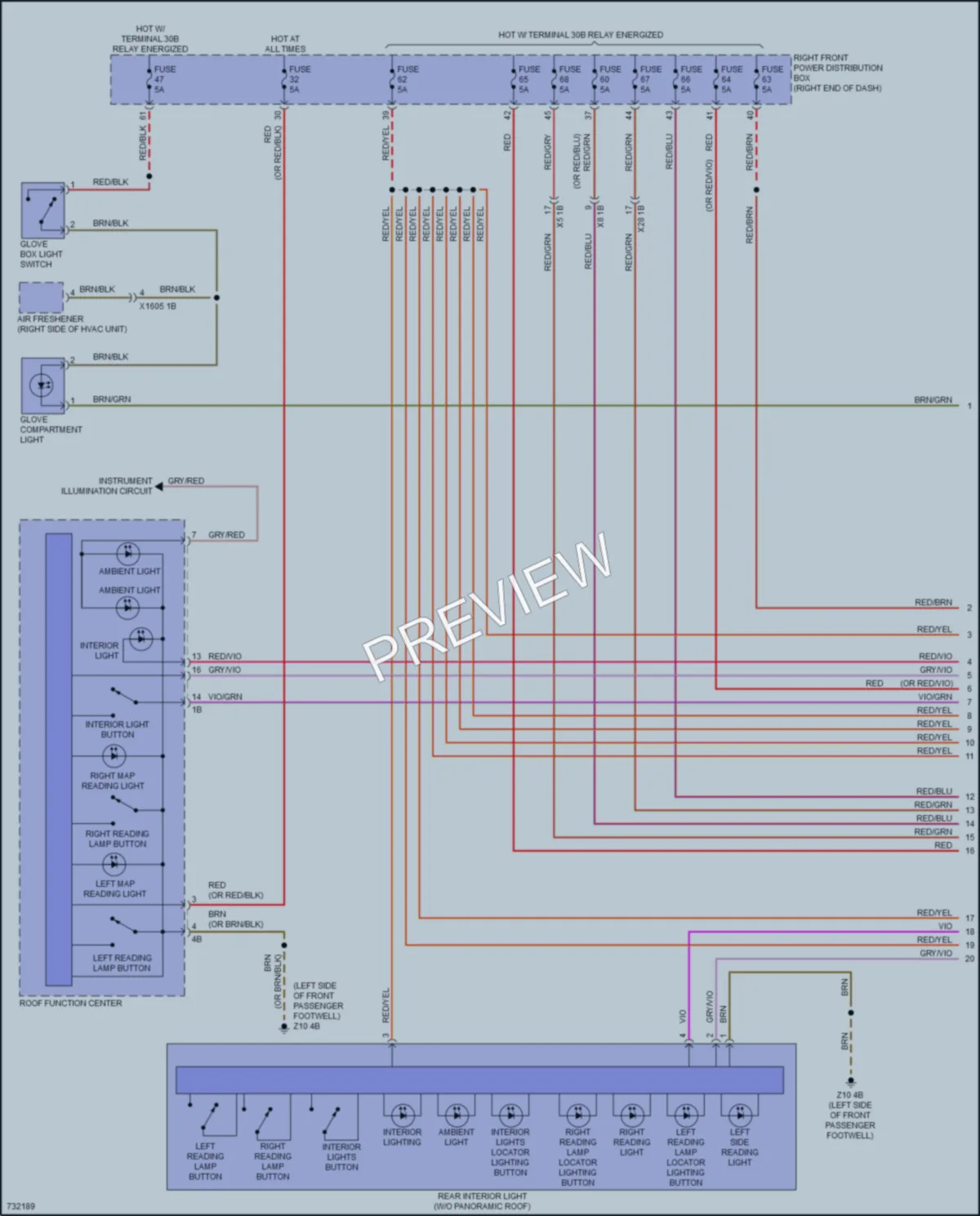2020 BMW 740i Interior Lights wiring diagram preview