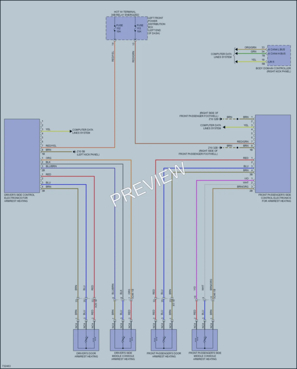 2020 BMW 740i Power Seats wiring diagram preview