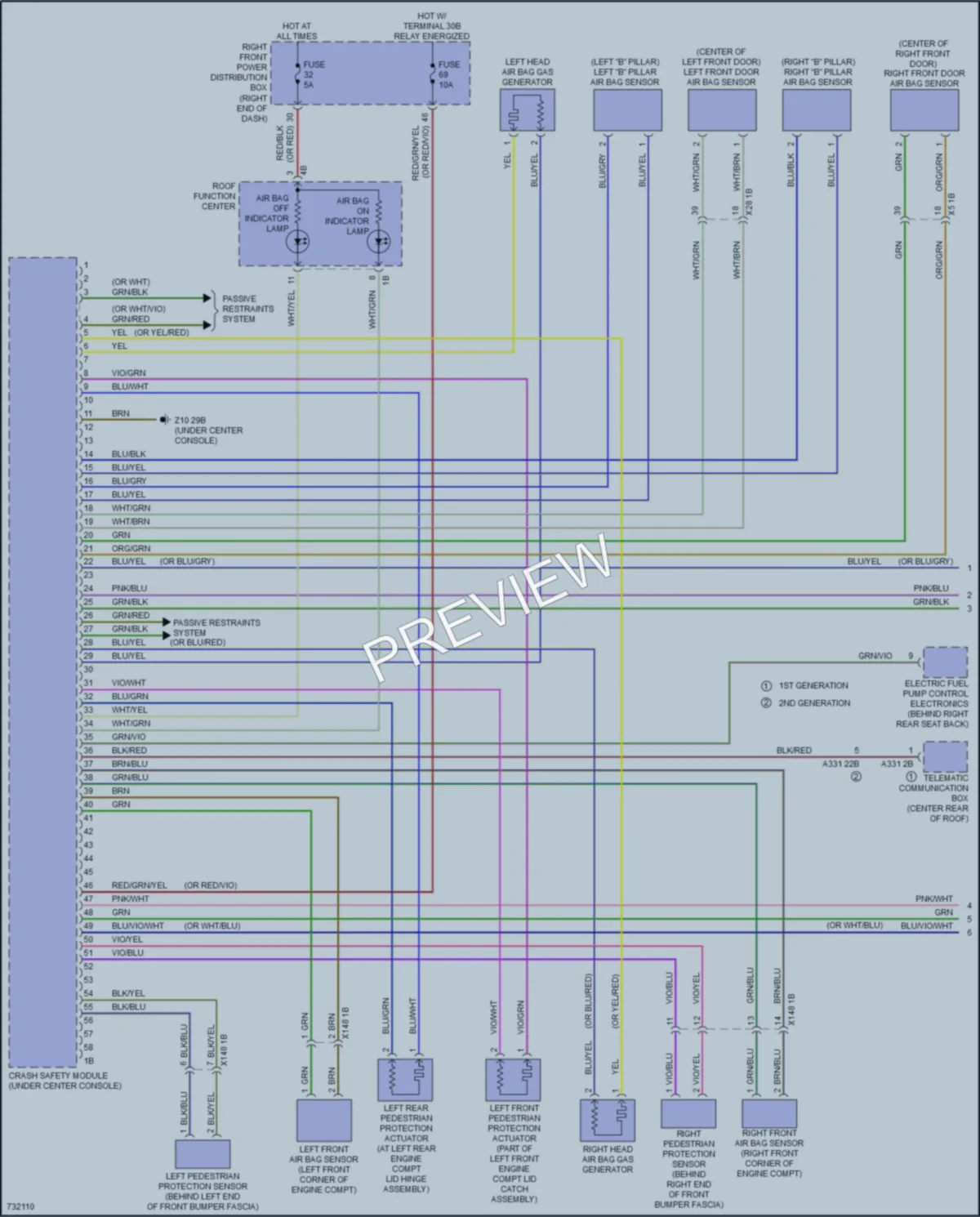 2020 BMW 740i Supplemental Restraints wiring diagram preview