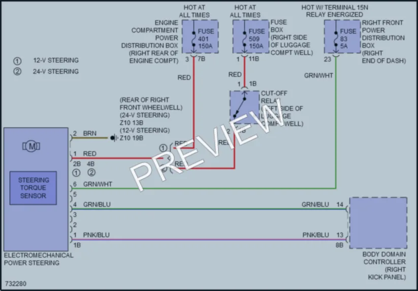2020 BMW 750i Electronic Power Steering wiring diagram preview