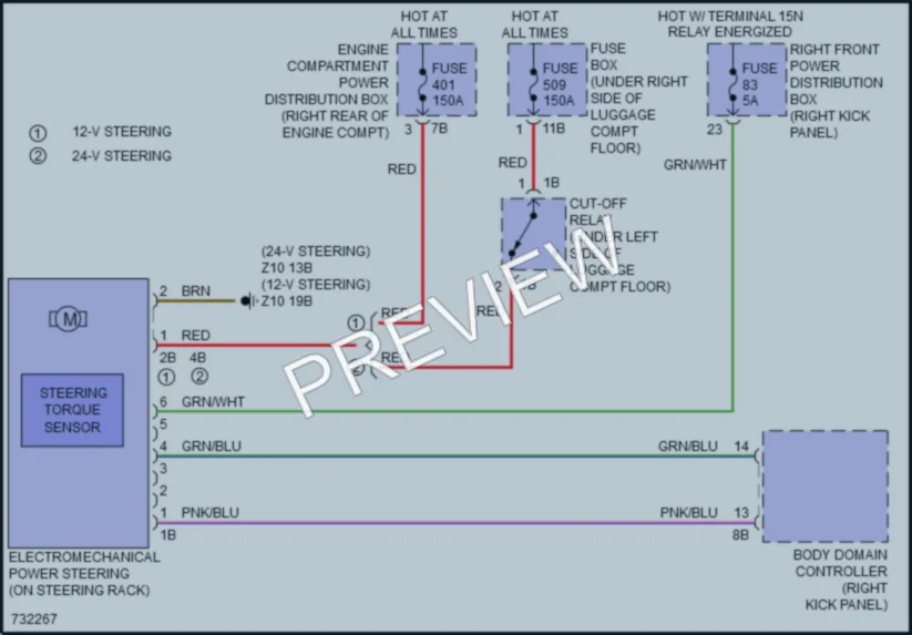 2020 BMW 840iGranCoupe Electronic Power Steering wiring diagram preview