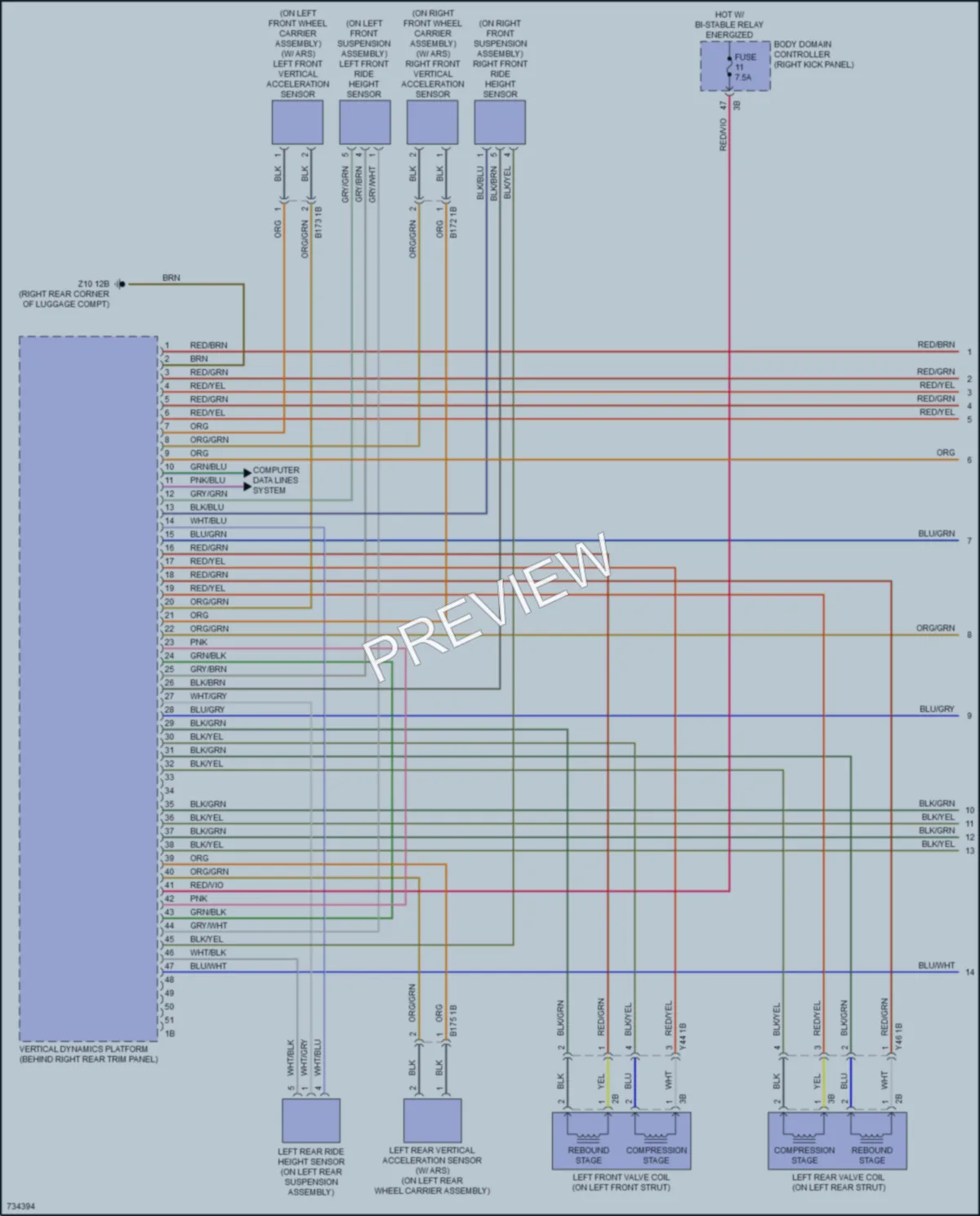 2020 BMW 840iGranCoupe Electronic Suspension wiring diagram preview