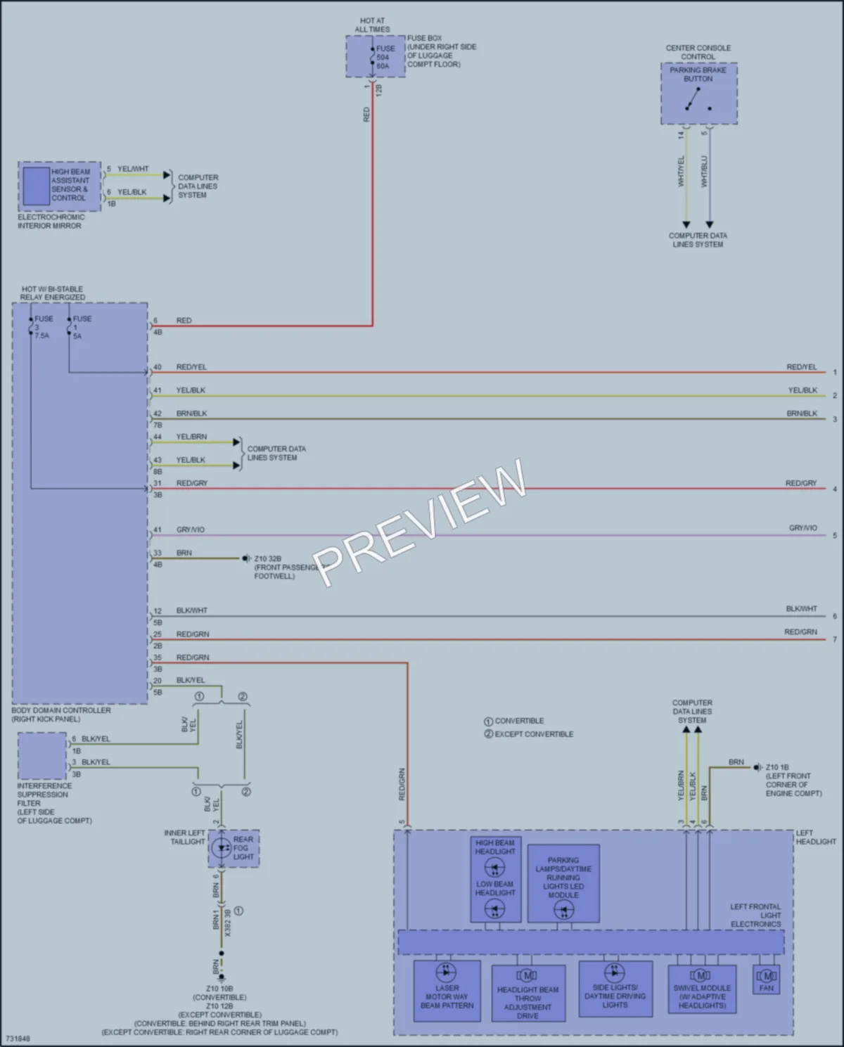 2020 BMW 840iGranCoupe Headlights wiring diagram preview