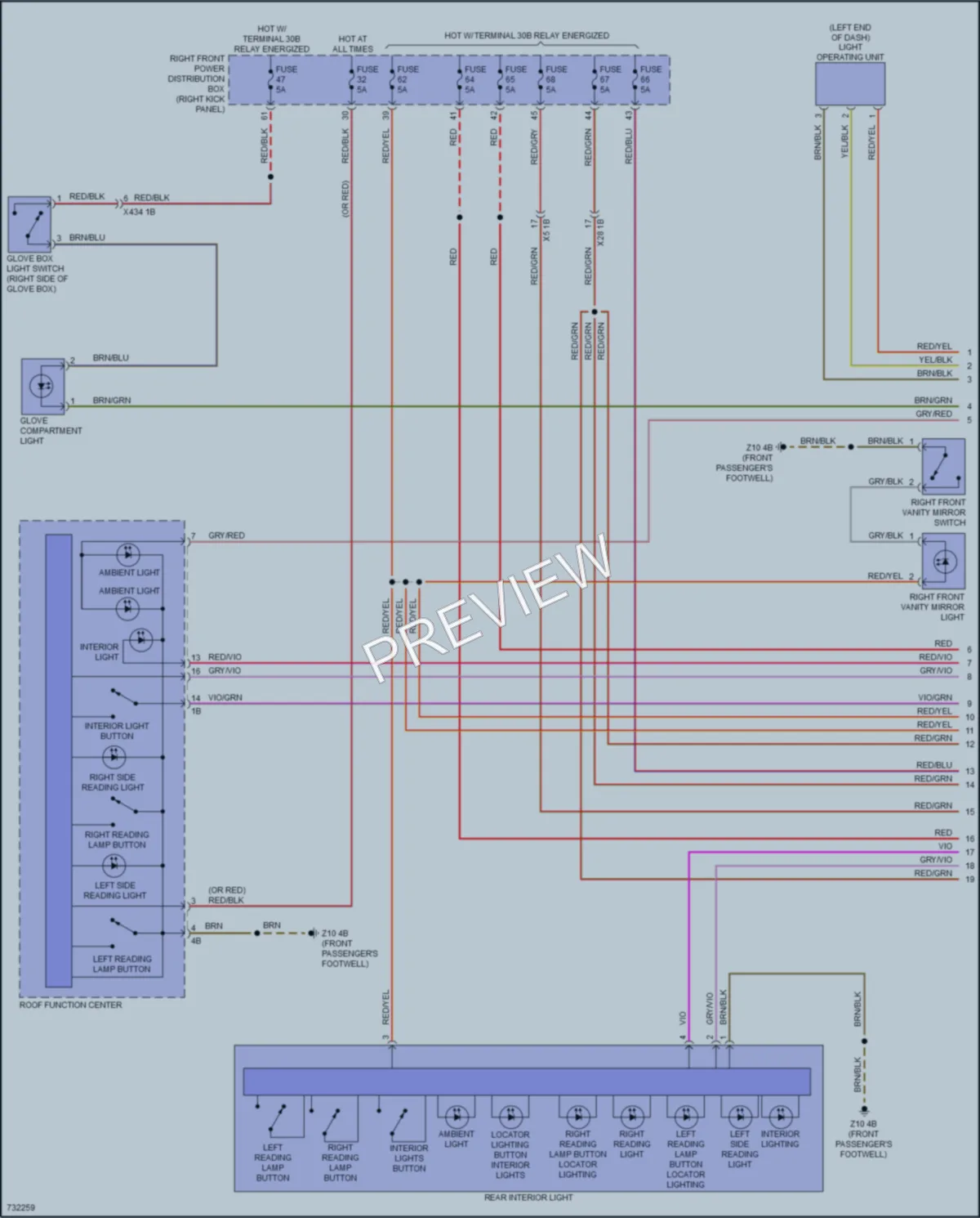 2020 BMW 840iGranCoupe Interior Lights wiring diagram preview