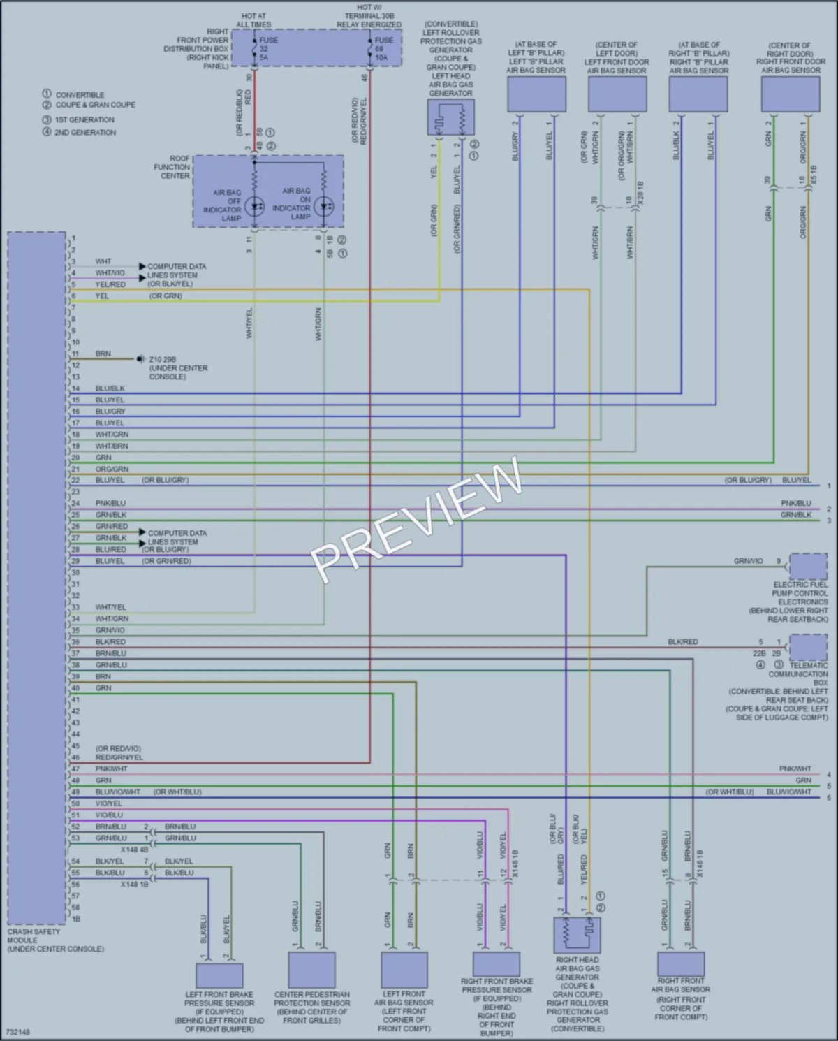 2020 BMW 840iGranCoupe Supplemental Restraints wiring diagram preview