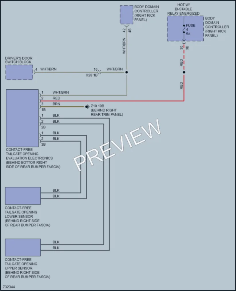 2020 BMW 840iGranCoupe Trunk Tailgate Fuel Door wiring diagram preview