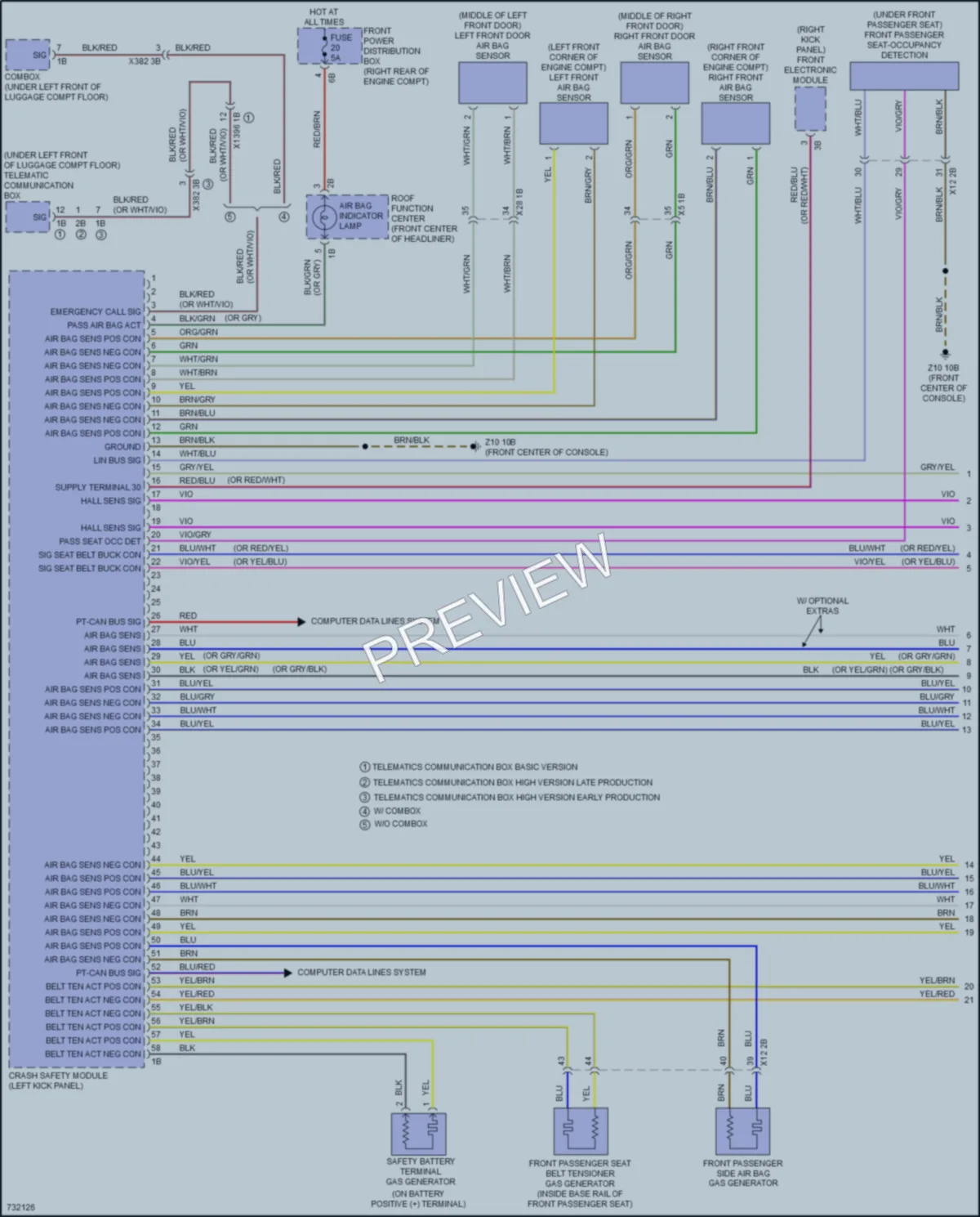 2020 BMW M2 Supplemental Restraints wiring diagram preview