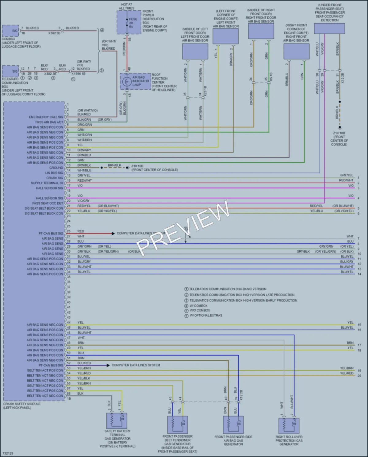 2020 BMW M240i Supplemental Restraints wiring diagram preview