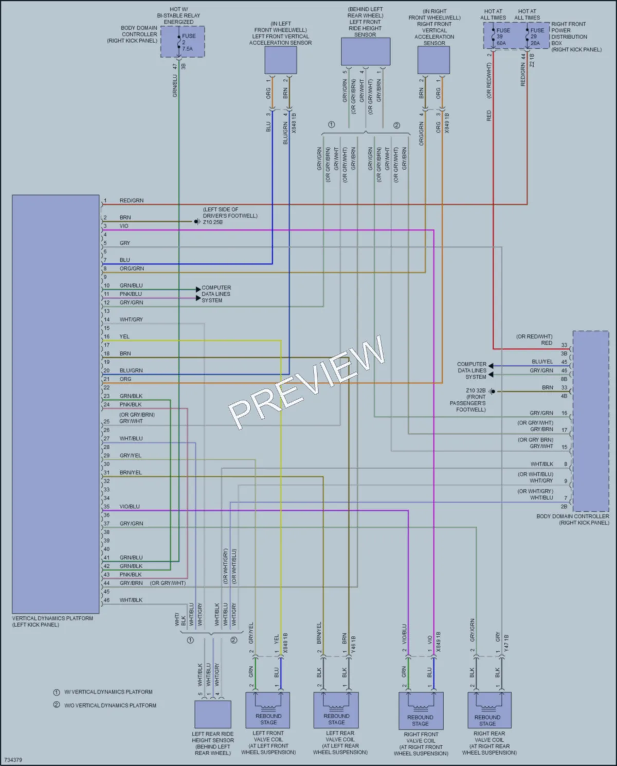 2020 BMW M340i Electronic Suspension wiring diagram preview