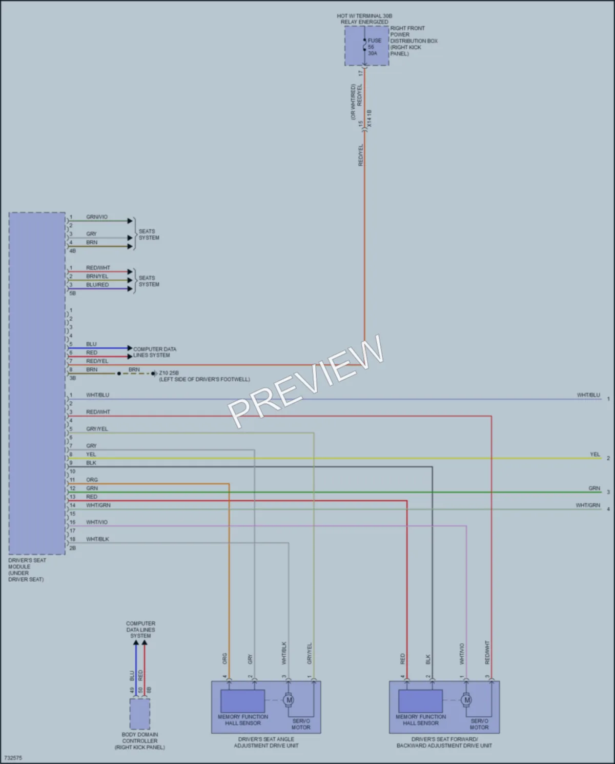 2020 BMW M340i Memory Systems wiring diagram preview