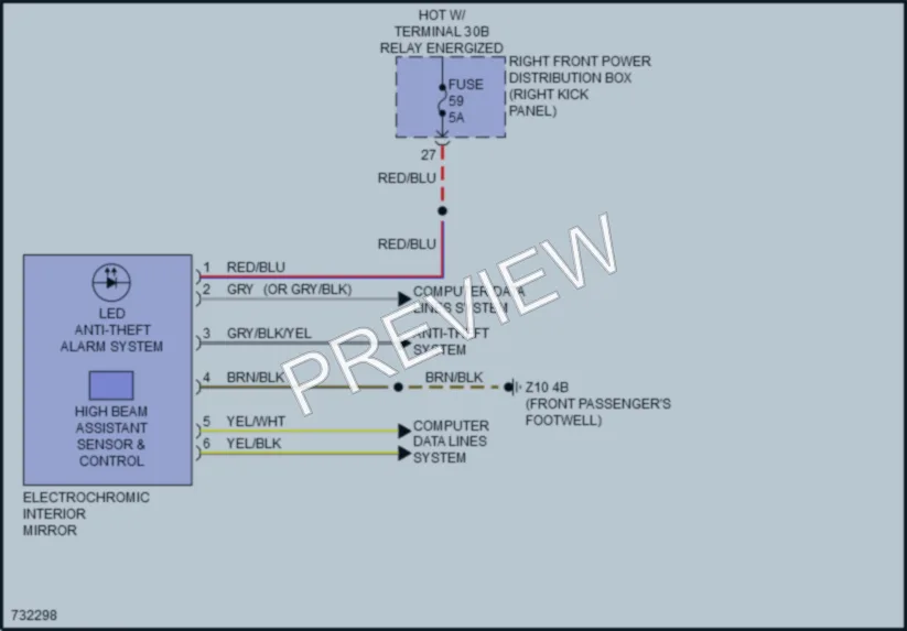 2020 BMW M340i Power Mirrors wiring diagram preview