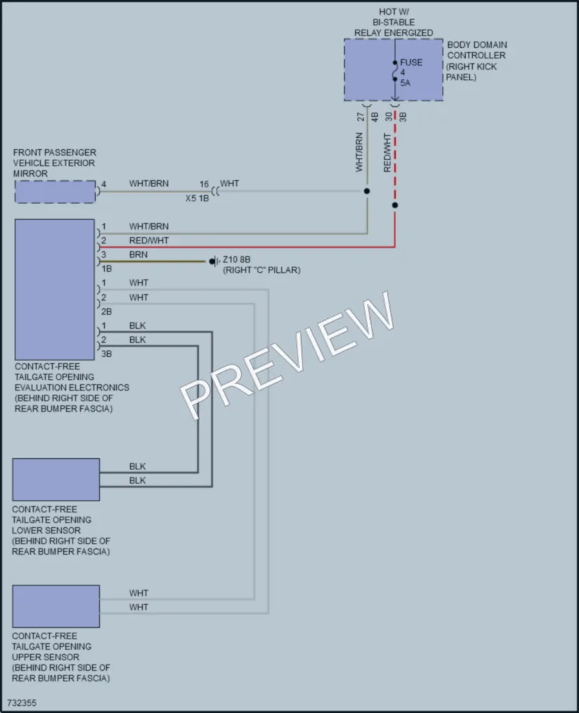 2020 BMW M340i Trunk Tailgate Fuel Door wiring diagram preview
