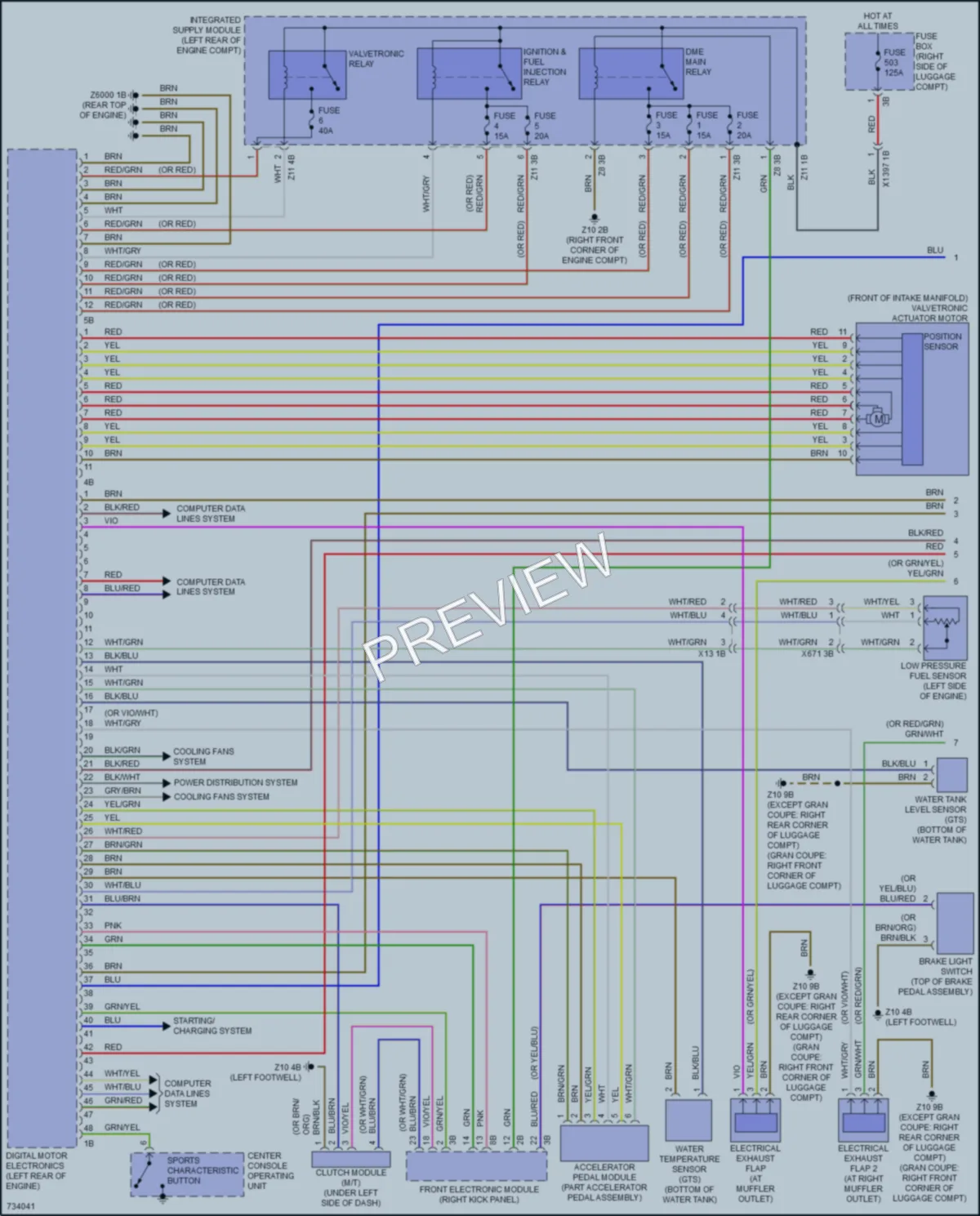 2020 BMW M4 Engine Performance wiring diagram preview