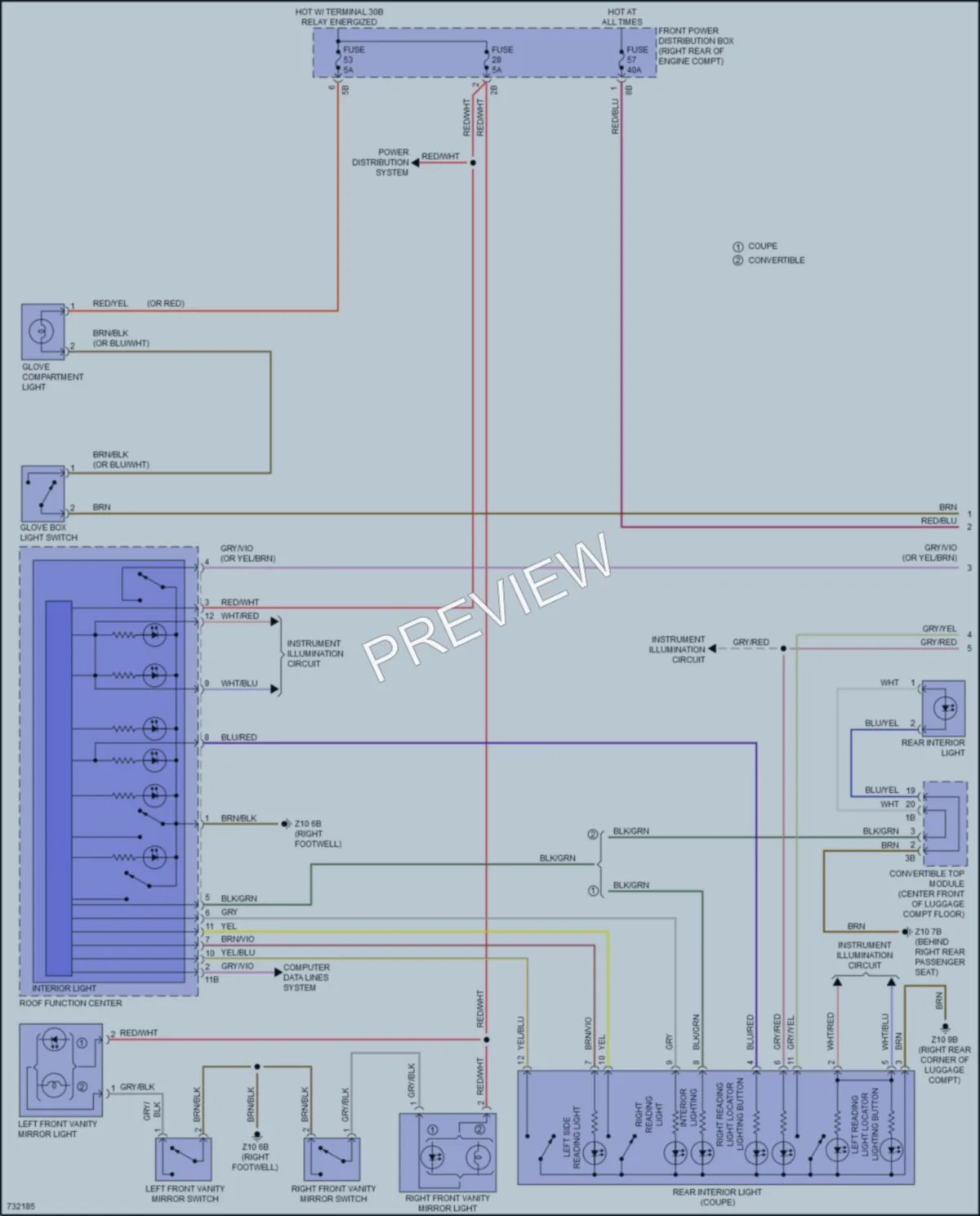 2020 BMW M4 Interior Lights wiring diagram preview