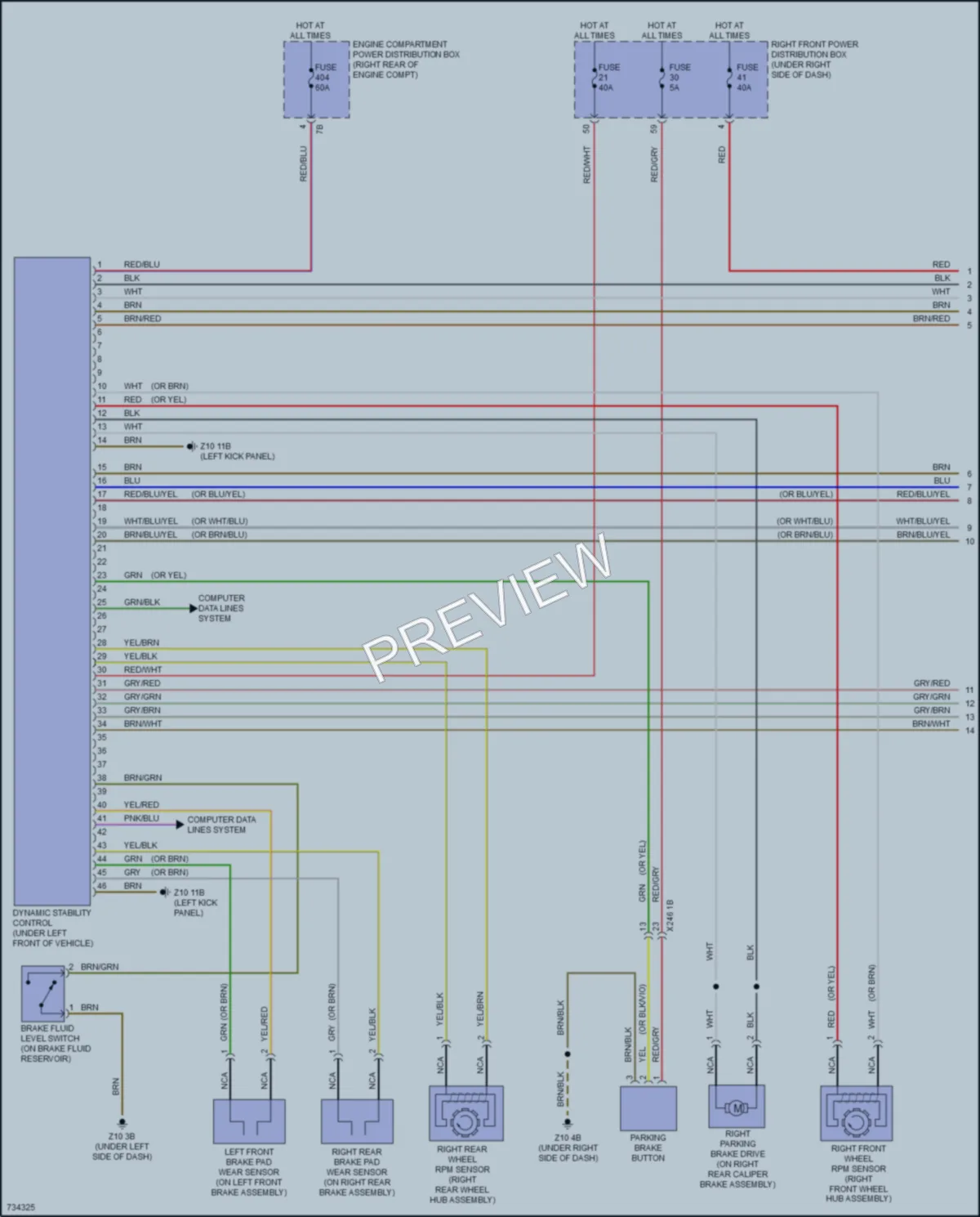 2020 BMW M5 Anti Lock Brakes wiring diagram preview