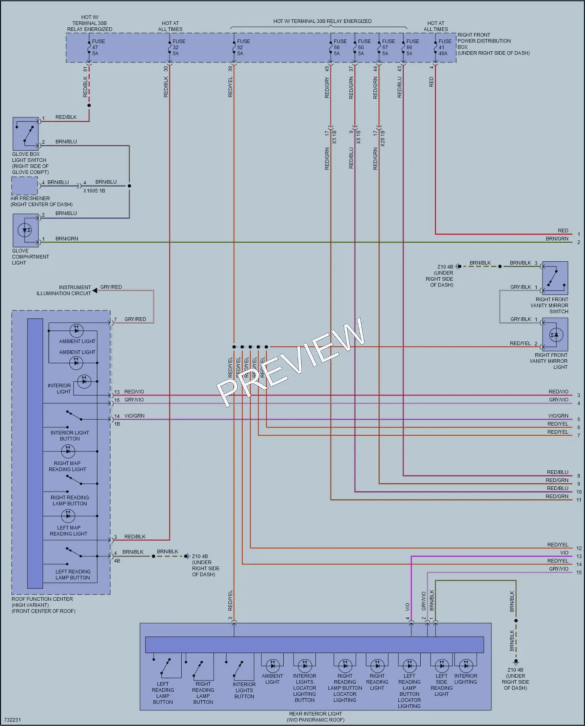 2020 BMW M5 Interior Lights wiring diagram preview