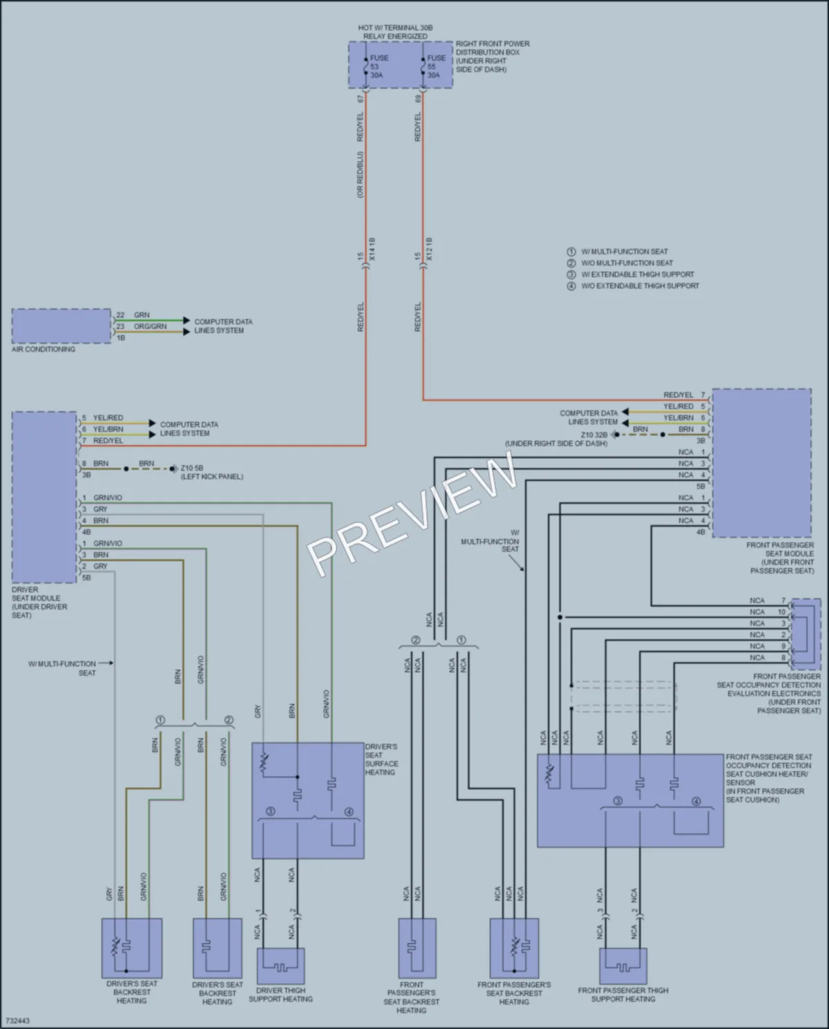 2020 BMW M5 Power Seats wiring diagram preview