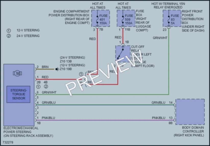 2020 BMW M550i Electronic Power Steering wiring diagram preview