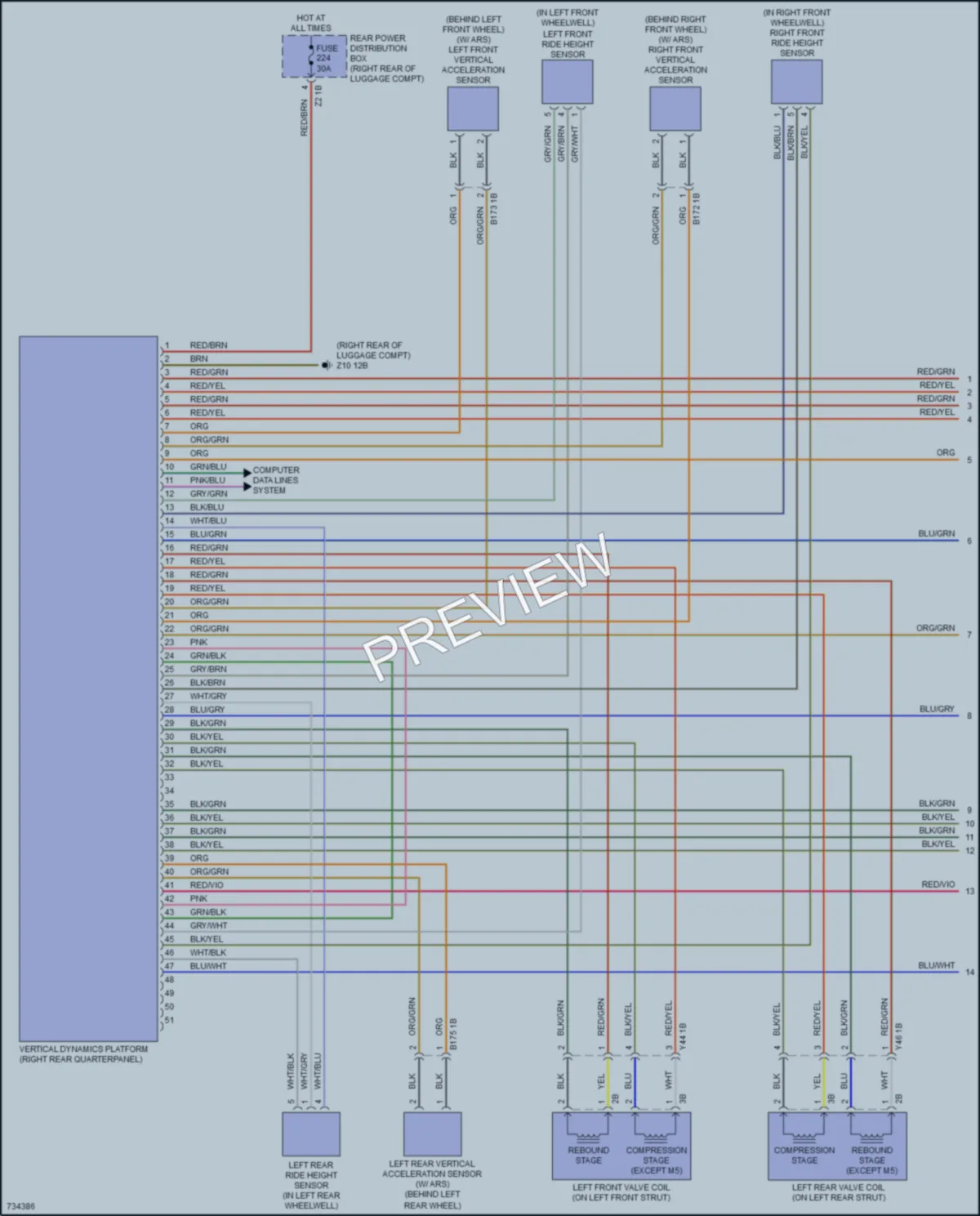 2020 BMW M550i Electronic Suspension wiring diagram preview