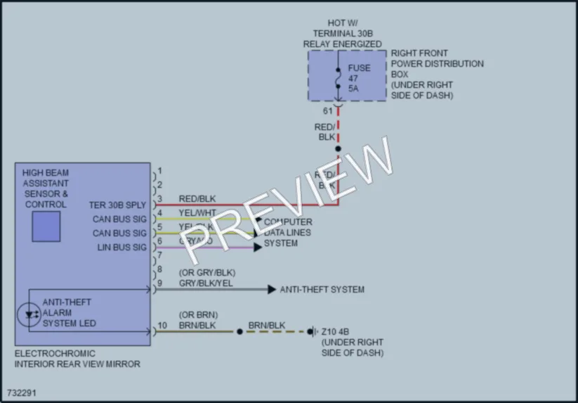 2020 BMW M550i Power Mirrors wiring diagram preview